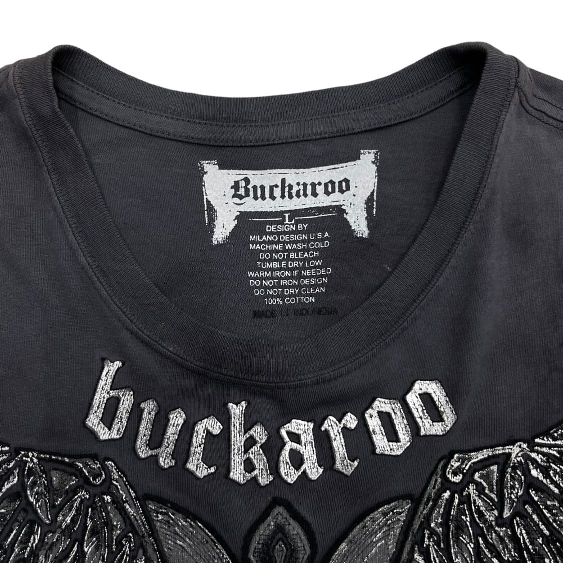 버커루 락시크맛 y2k 프린팅 차콜 반팔 L 상품이미지6