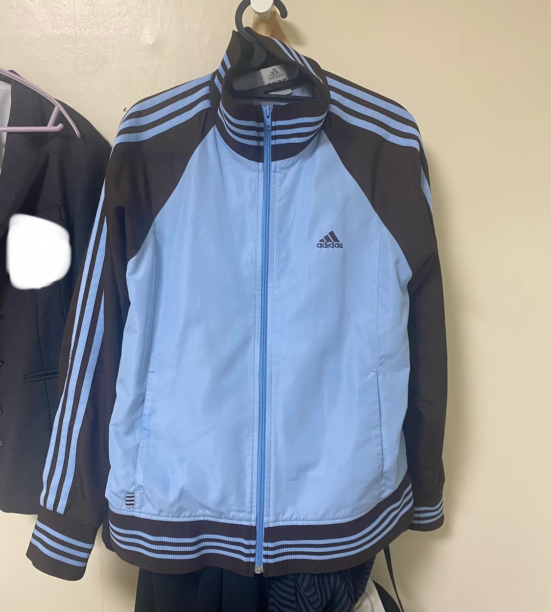 희귀 아디다스 스카이블루 브라운 져지 바람막이 상품이미지1