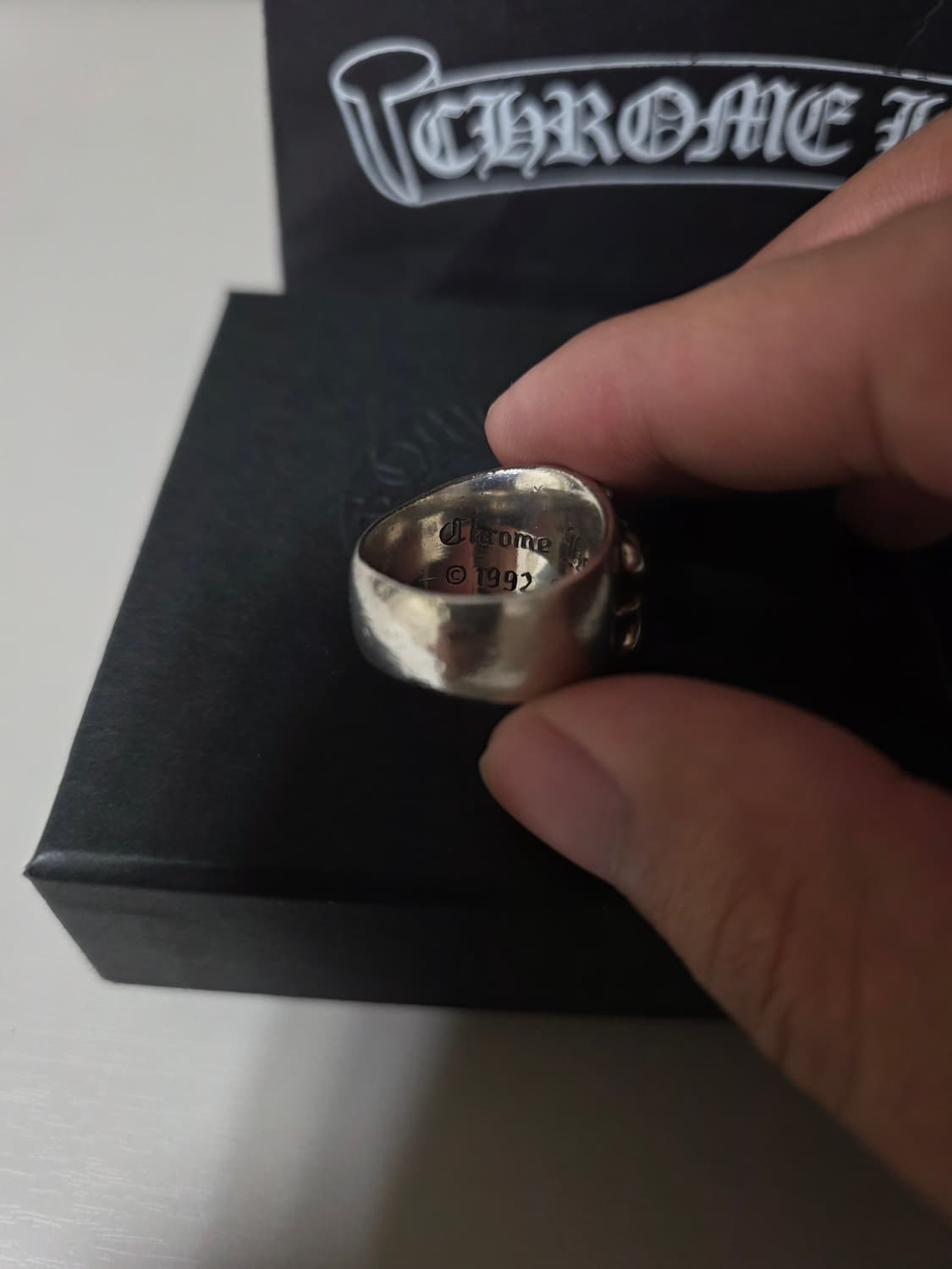 [us8.5,세척완료]크롬하츠 키퍼 크로스링 상품이미지5