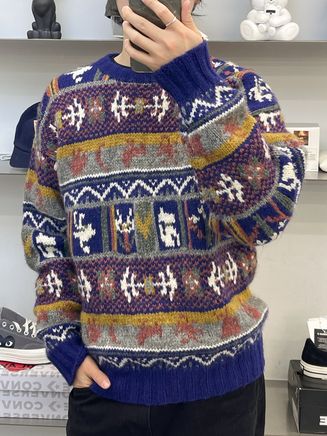 간사이 야마모토 90s 페어아일 헤비 울 스웨터 상품이미지1