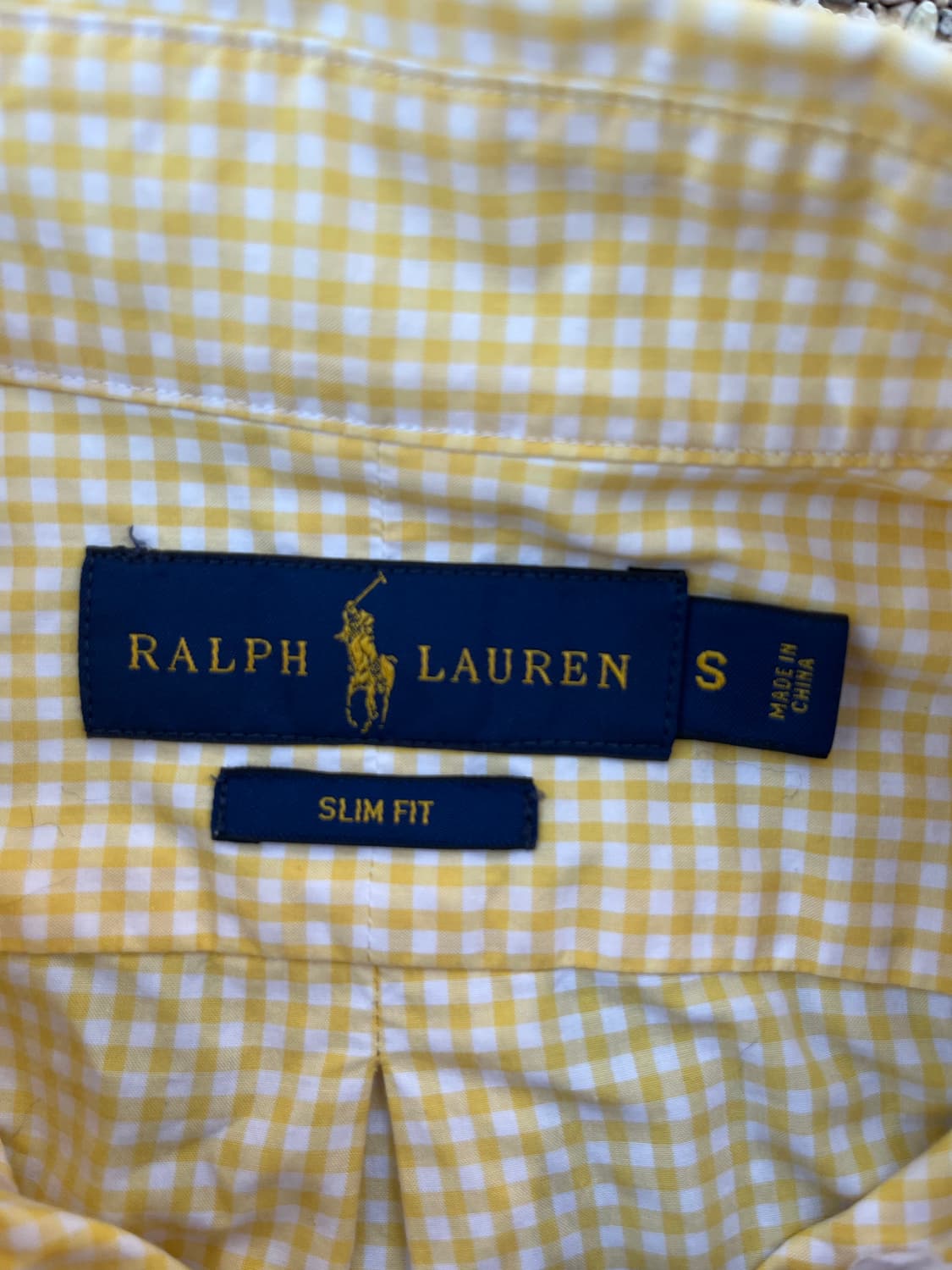 폴로 랄프로렌 블루 포니 옐로우 슬림핏 셔츠(s) 상품이미지3