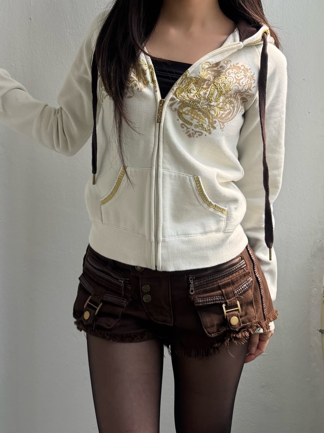 Vintage Ivory Hood Zip-Up 상품이미지3