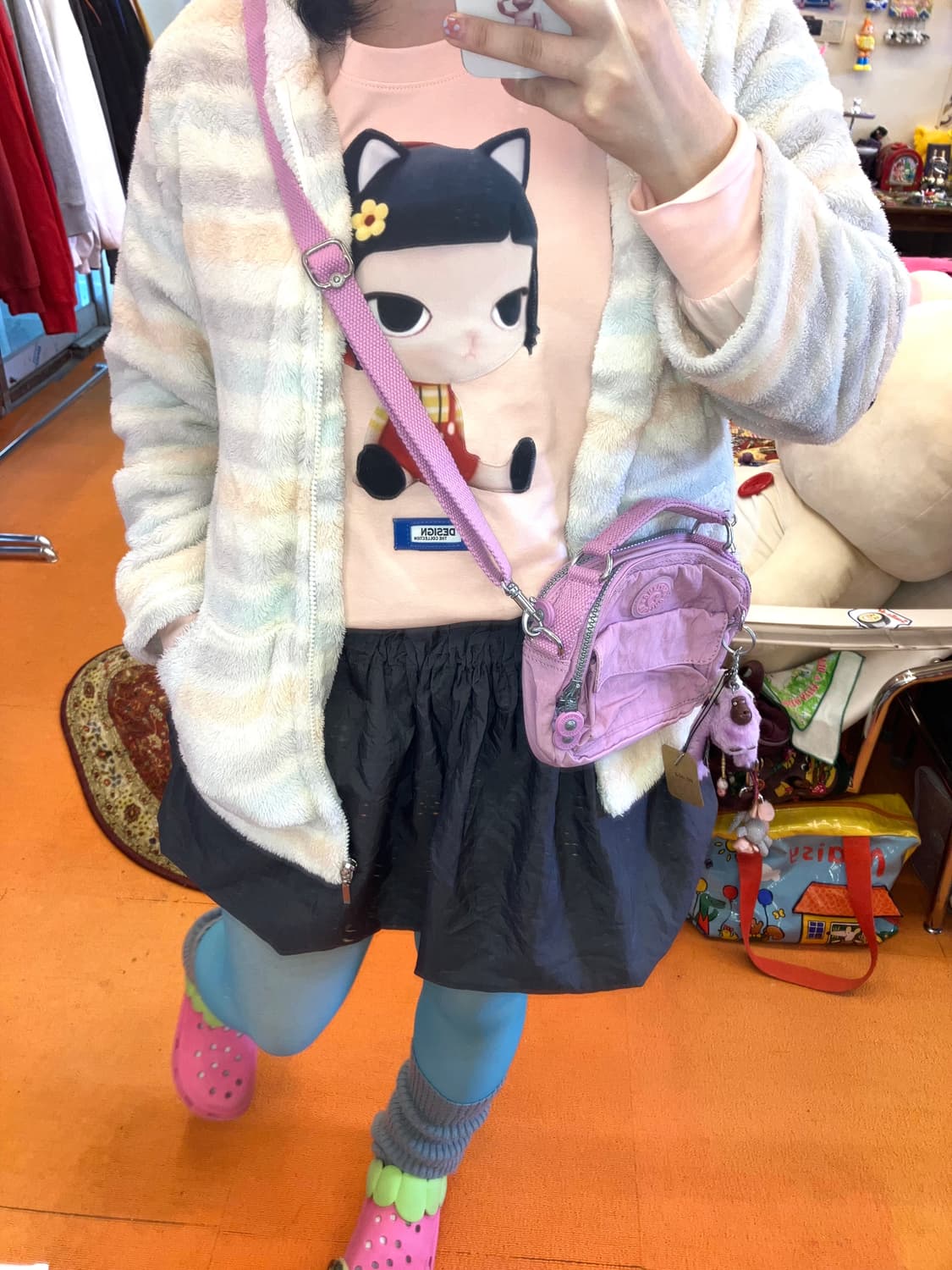 베이비 핑크 키플링 미니 크로스백 상품이미지6