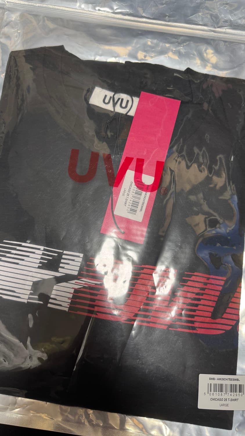 새상품 UVU 시카고 25 러닝 티셔츠 블랙 L 반팔 상품이미지2