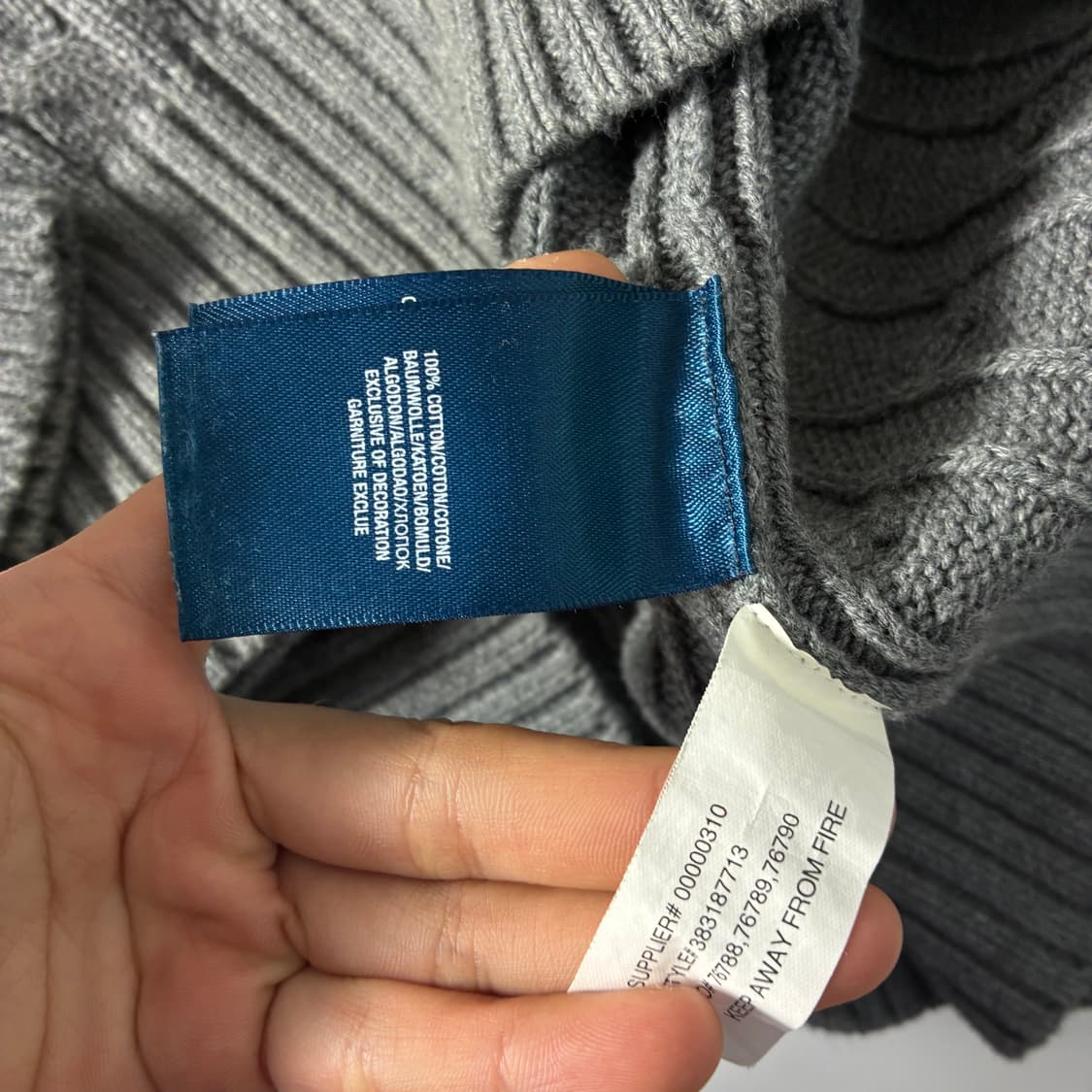 Polo  폴로 랄프로렌 자수 코튼 그레이 꽈배기 니트   상품이미지6