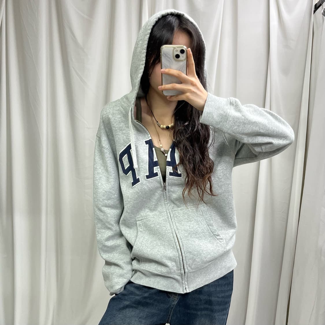 Gap gray hood zip-up  상품이미지3