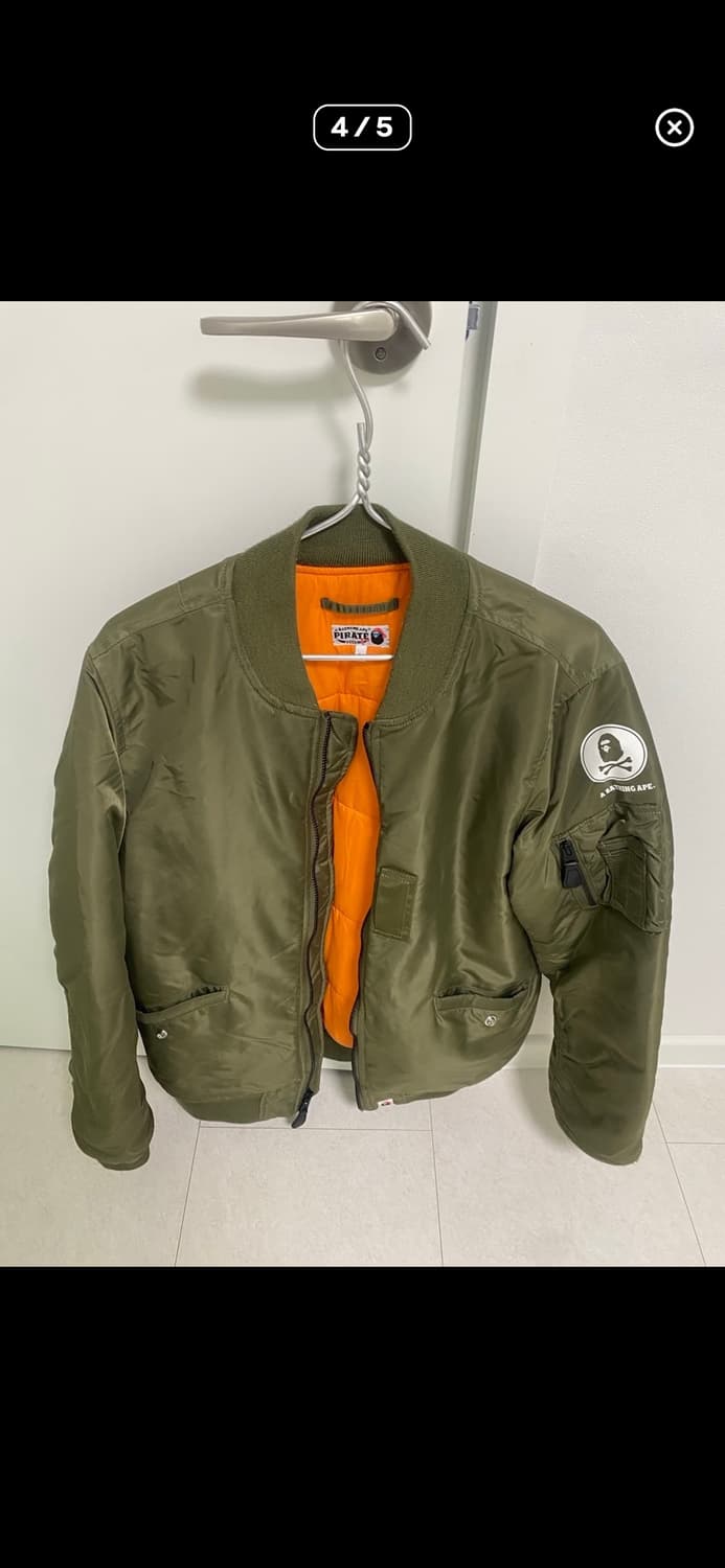 베이싱 에이프 카키색 항공점퍼 L 상품이미지4