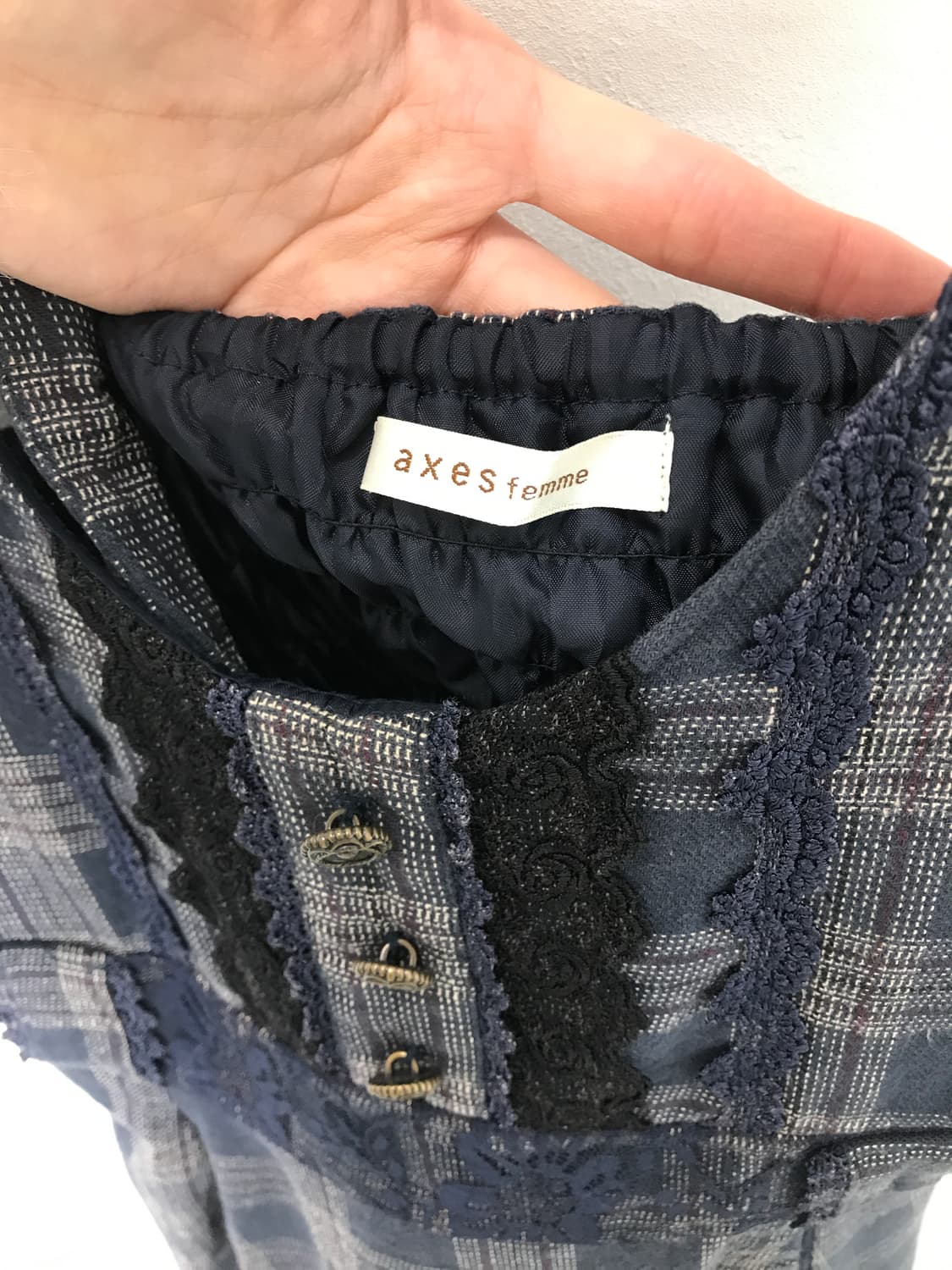 axes femme Plaid Layered Skirt Dress 상품이미지8