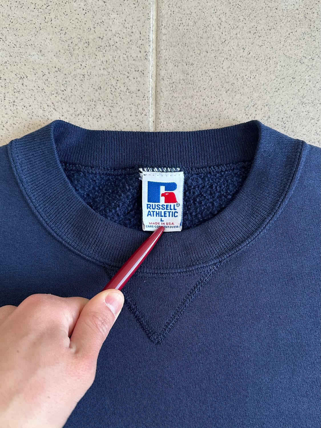 90s 빈티지 러셀 스웻셔츠 네이비 L USA 상품이미지5