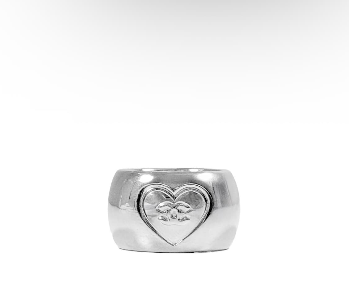 [15호] 샤넬 여성 CC로고 코코 하트 빅로고 링 반지 실버 상품이미지4