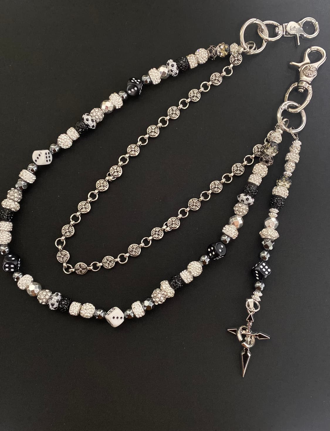 Dice Point 블링 비즈 더블 체인 상품이미지1