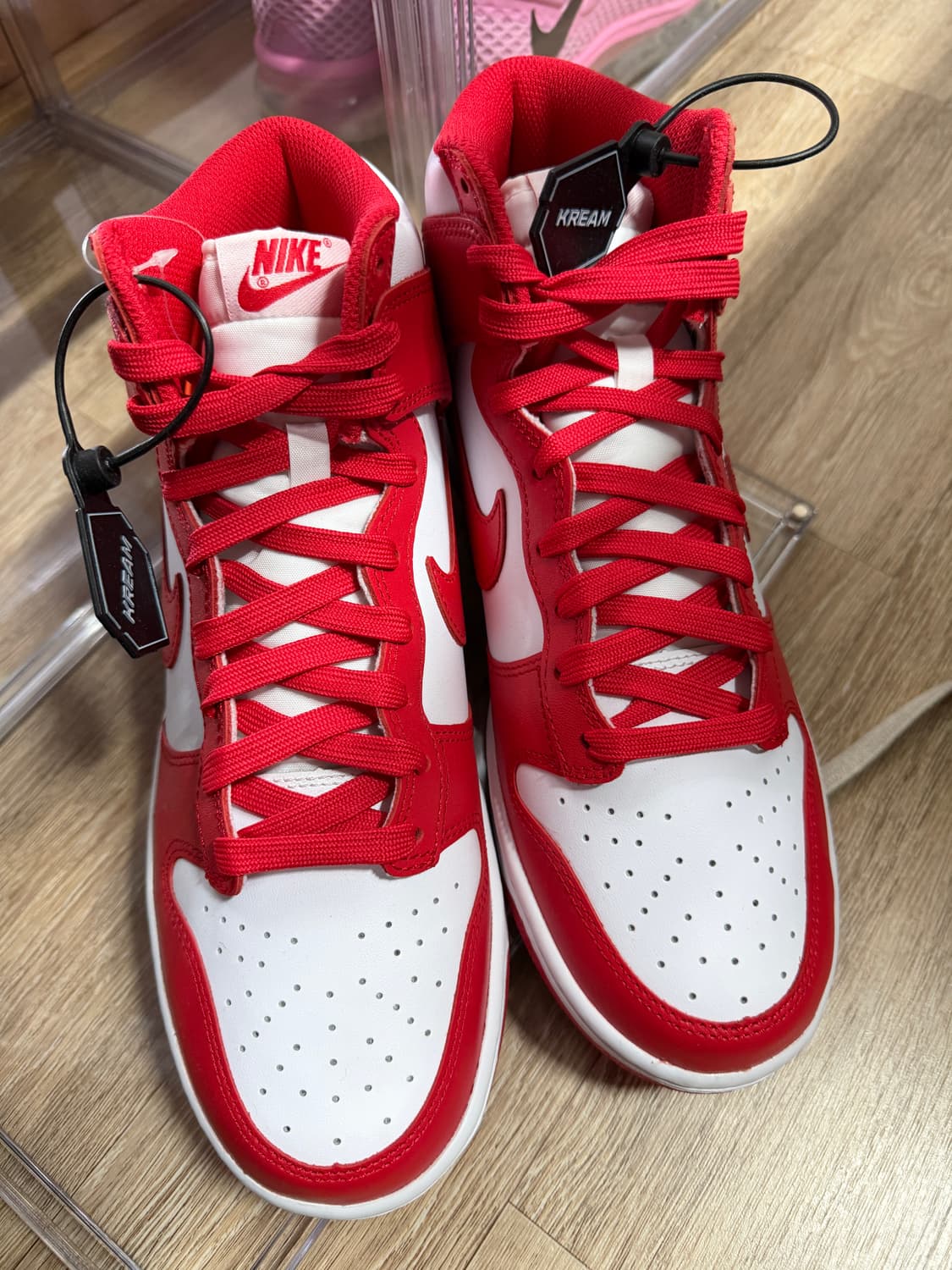 나이키 덩크 하이 레트로 챔피언쉽 화이트 앤 레드 265 상품이미지2