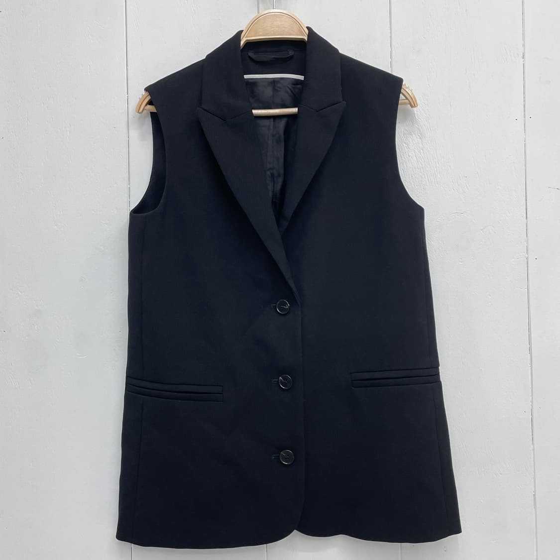 COS 울 테일러드 롱 베스트 블랙 상품이미지2