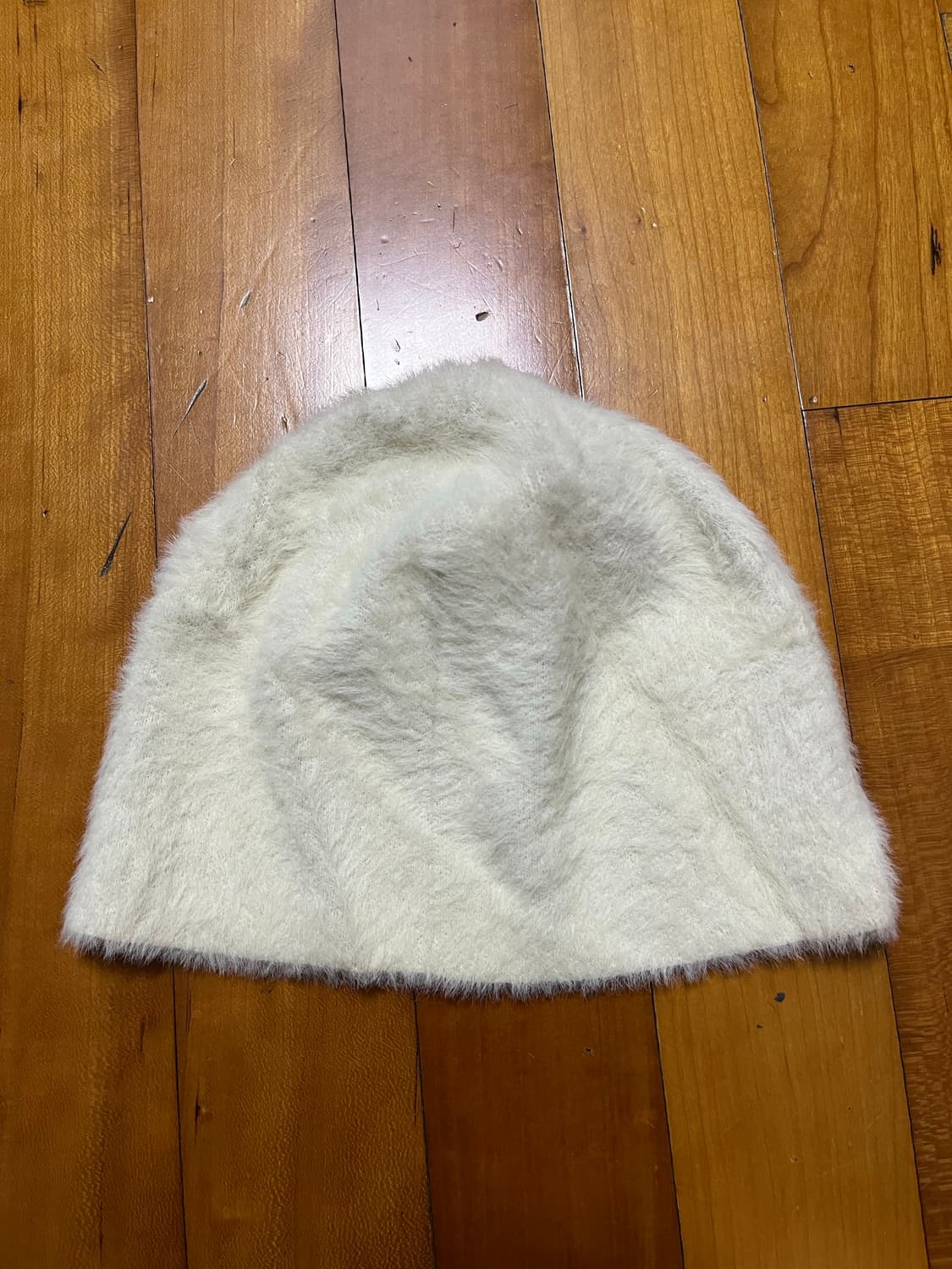 본챔스 L&S 로고 헤어리 니트 비니 아이보리 상품이미지2