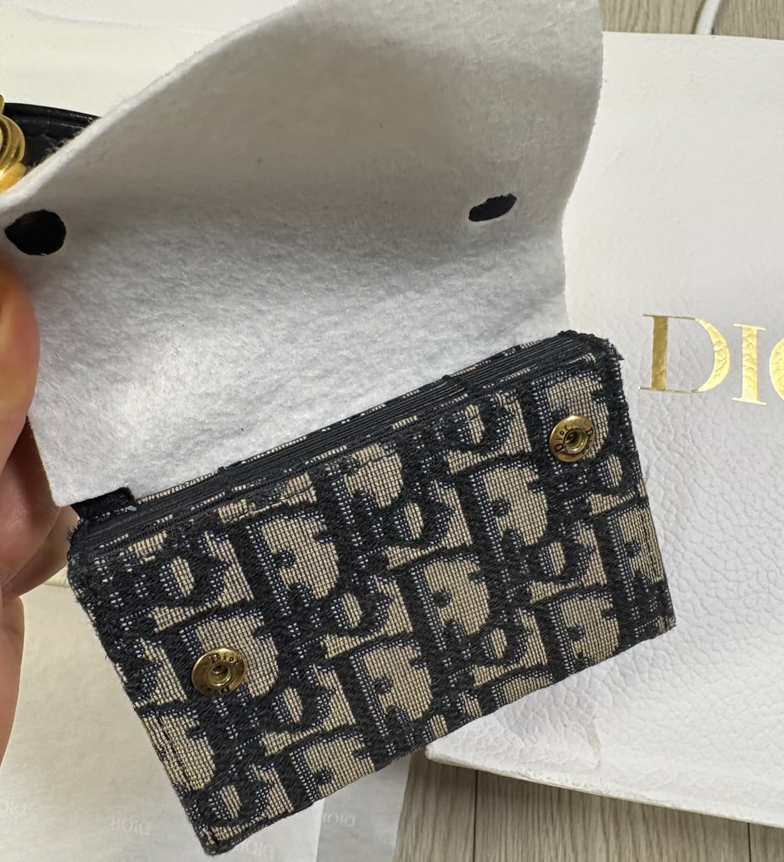 DIOR 오블리크 자카드 새들 아코디언 5포켓 카드 지갑 상품이미지4