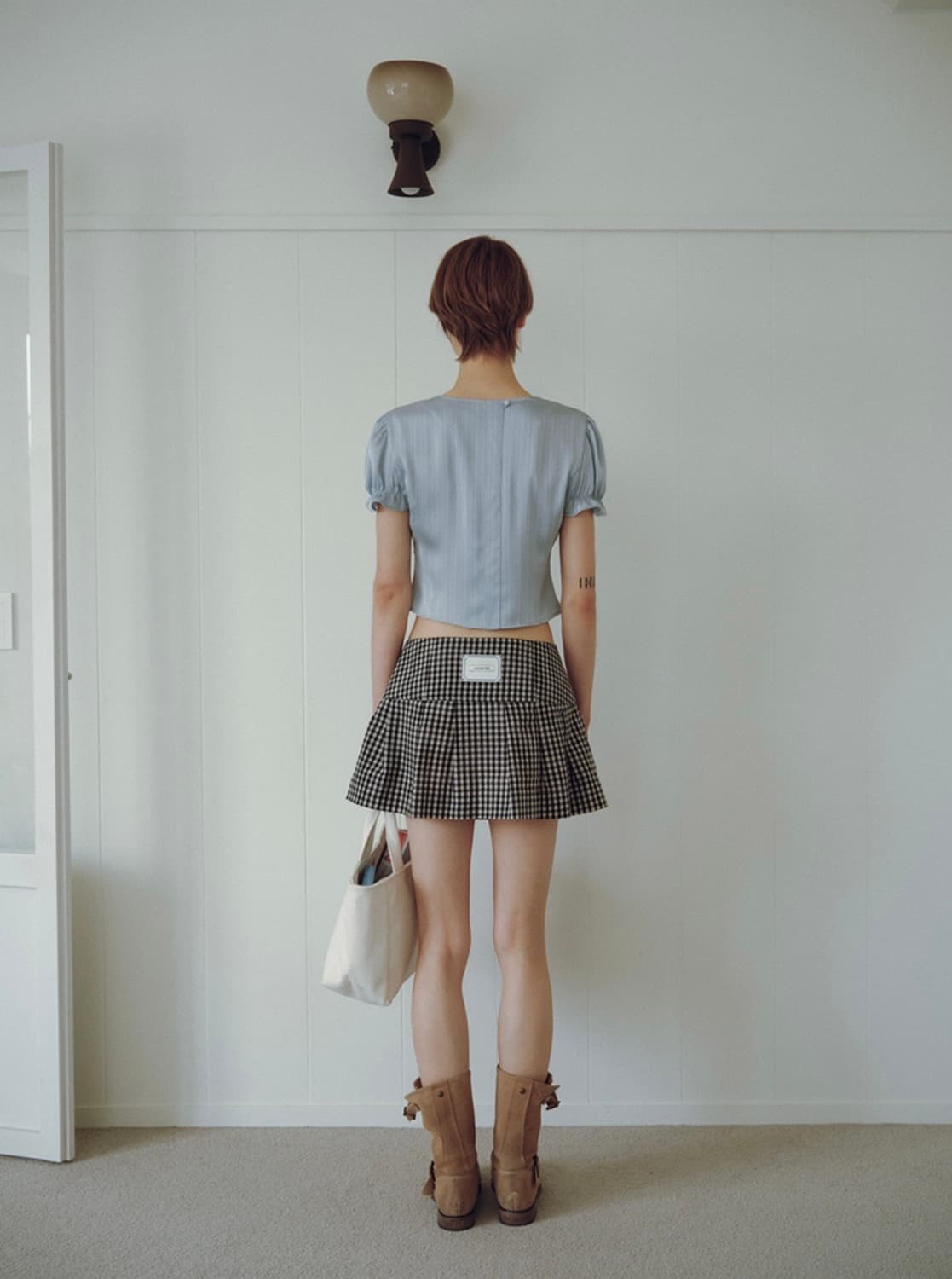 오버듀플레어 CHECK PLEATS MINI SKIRT 상품이미지2