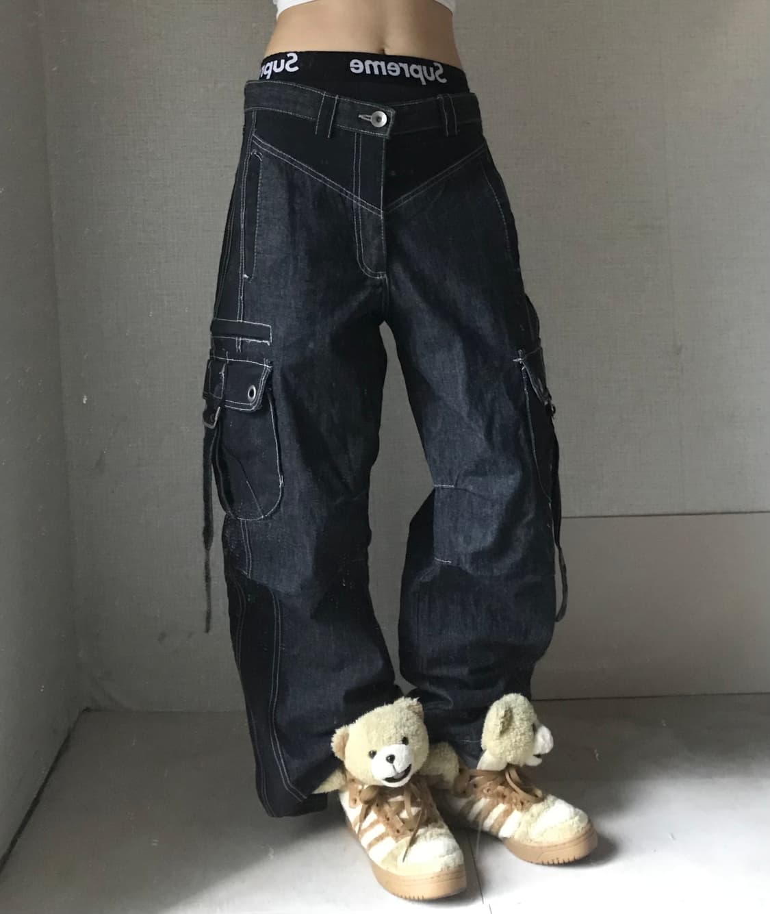 빈티지 스트랩디테일 데님 카고팬츠 상품이미지5