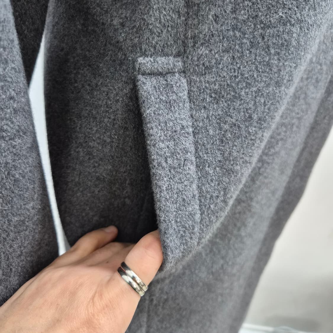 울100 클래식 그레이 롱코트 상품이미지8