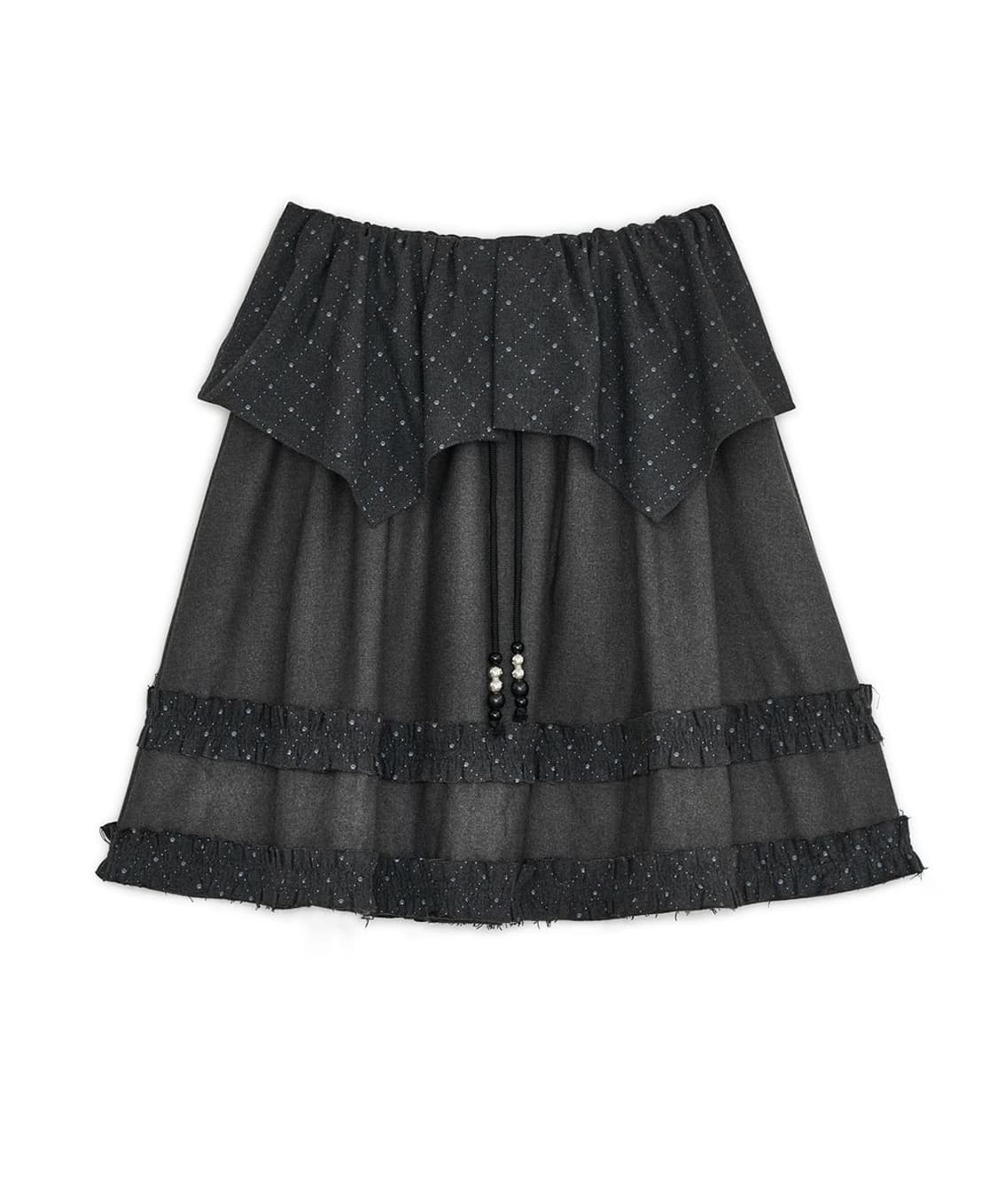 허그유어스킨 아가일 케이프 미디 스커트 상품이미지1