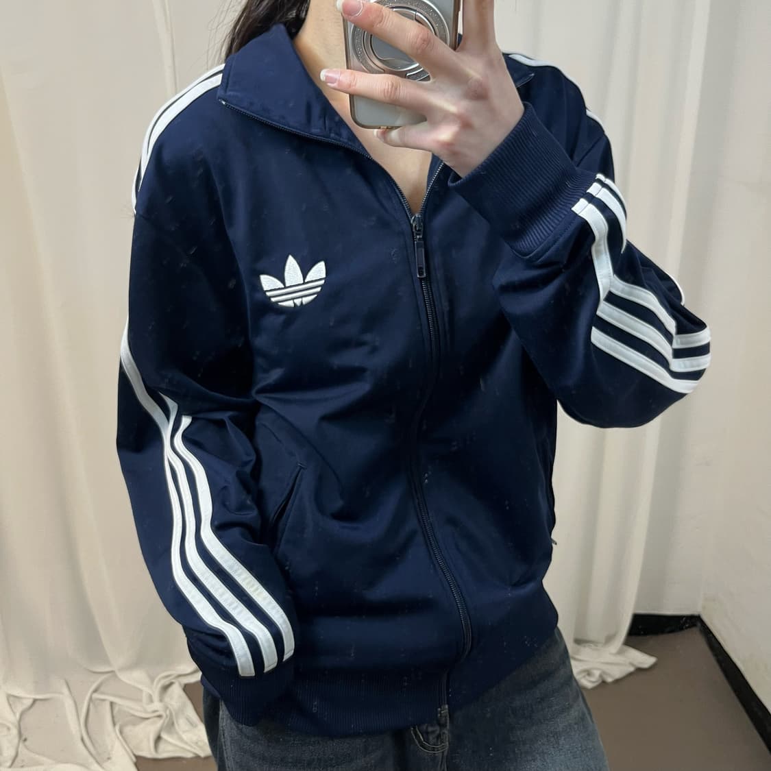 Adidas navy Firebird jersey 상품이미지3