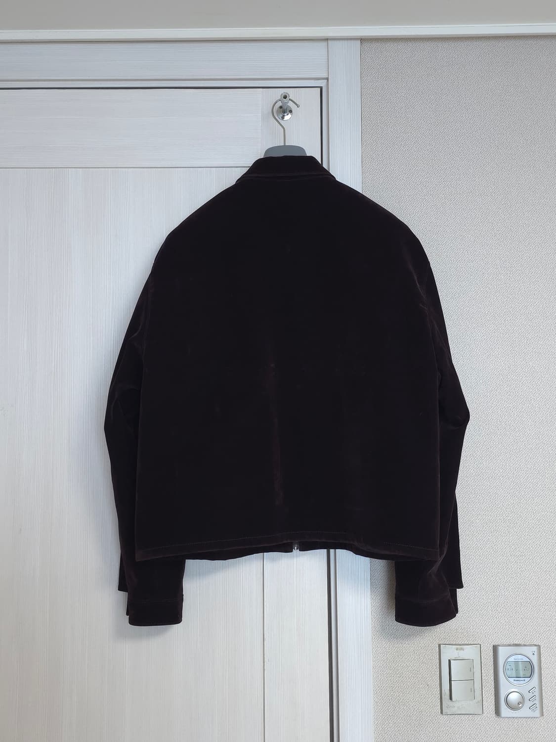 [XL] 프라다 벨벳 블루종 자켓 에보니 브라운 상품이미지3