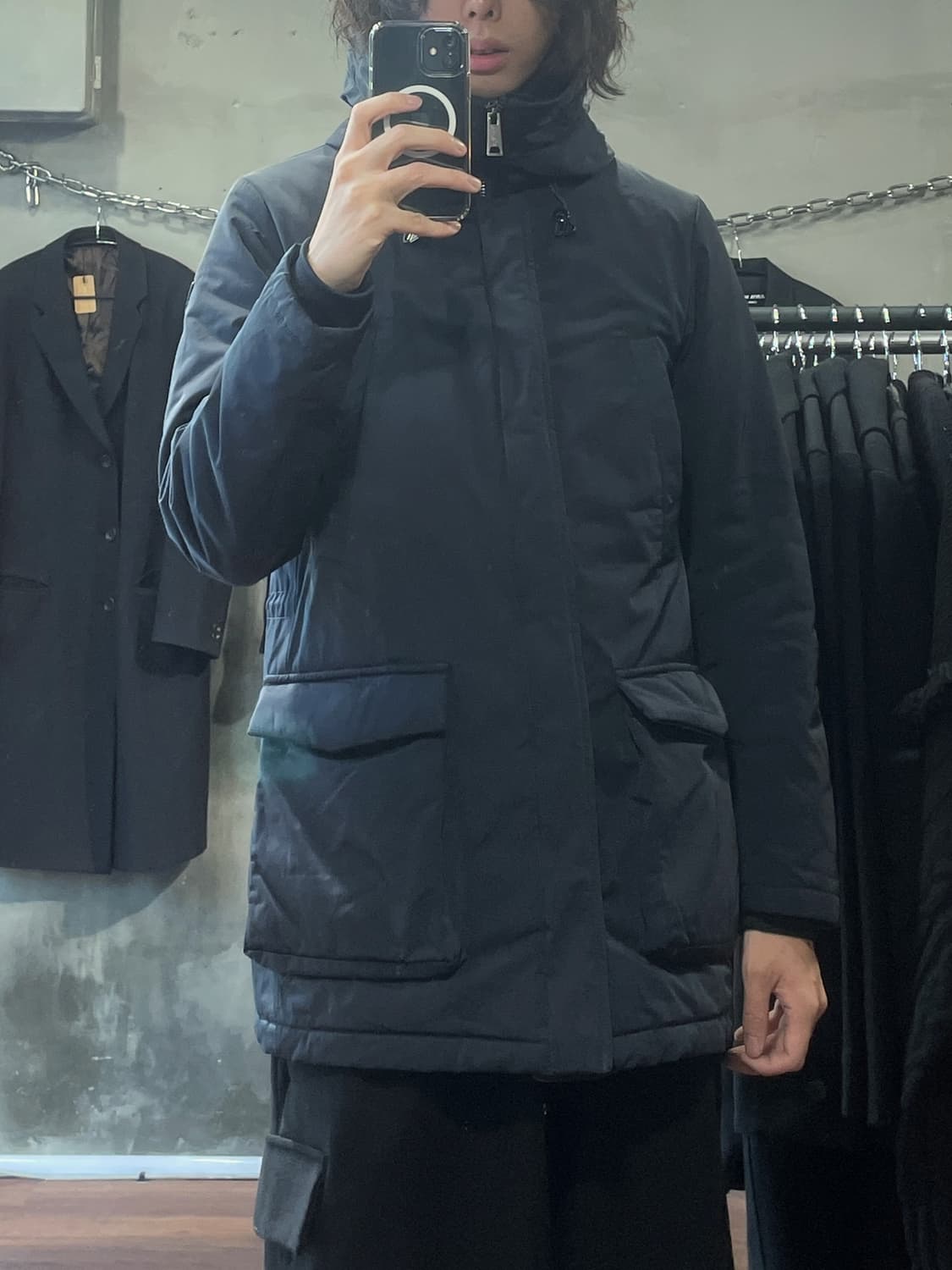 아르마니 진스 스노클 후드 다운 자켓 상품이미지3