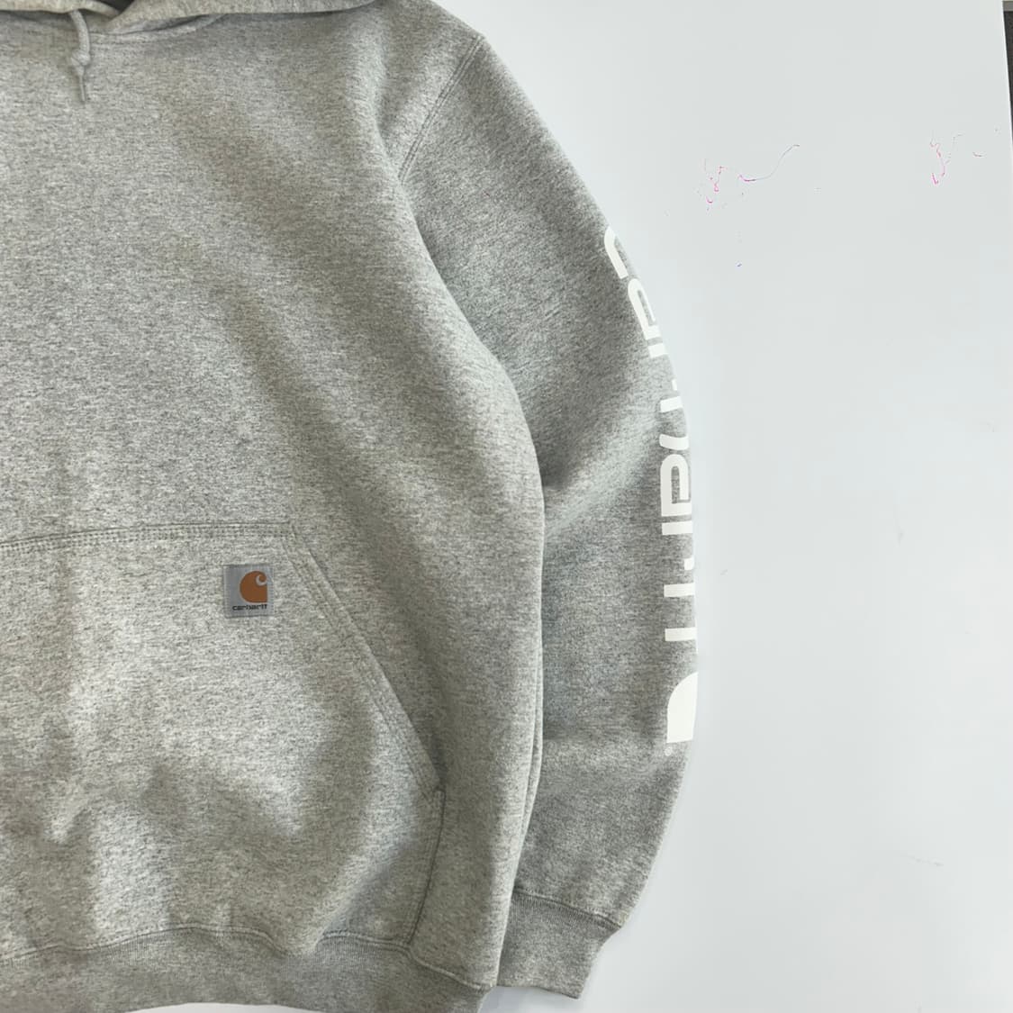 Carhartt 칼하트 사이드 로고 그레이 후드티 상품이미지4