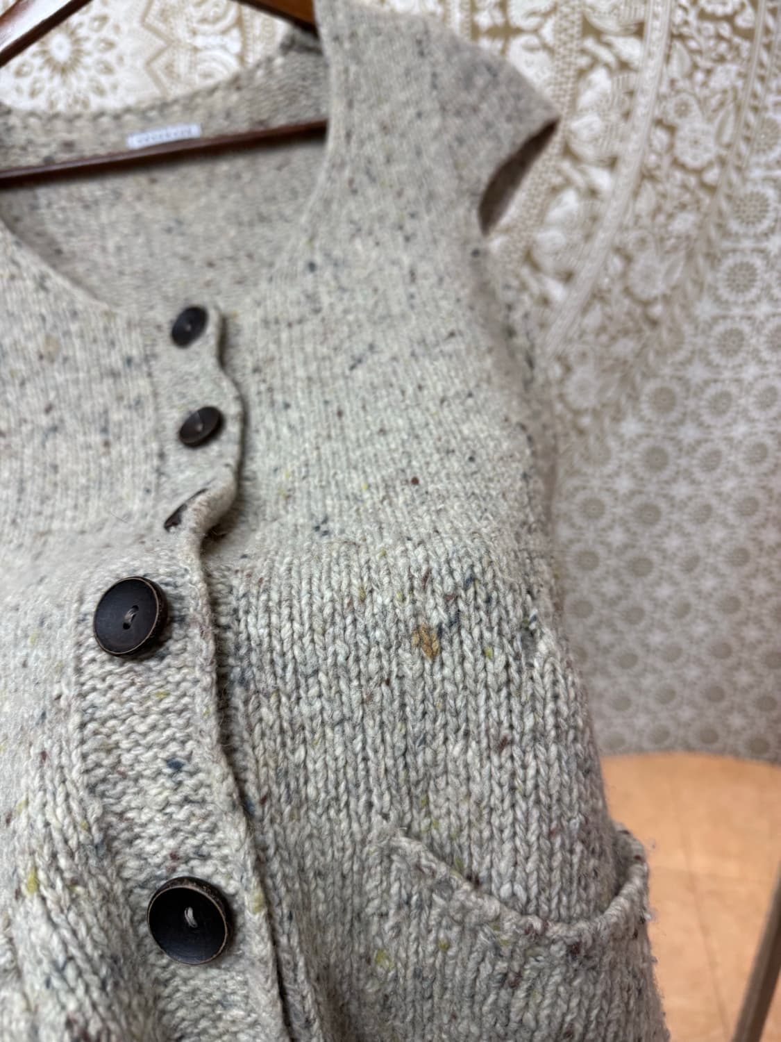 빈티지 여성 반팔 니트 롱 가디건 (Z1003) 상품이미지4