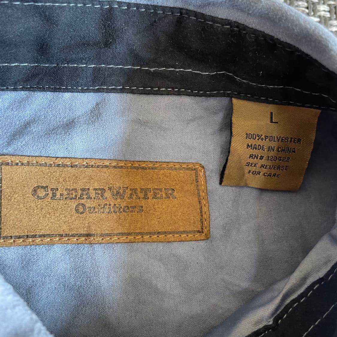 빈티지 블루 스웨이드 투포켓 긴팔 셔츠 L 상품이미지6