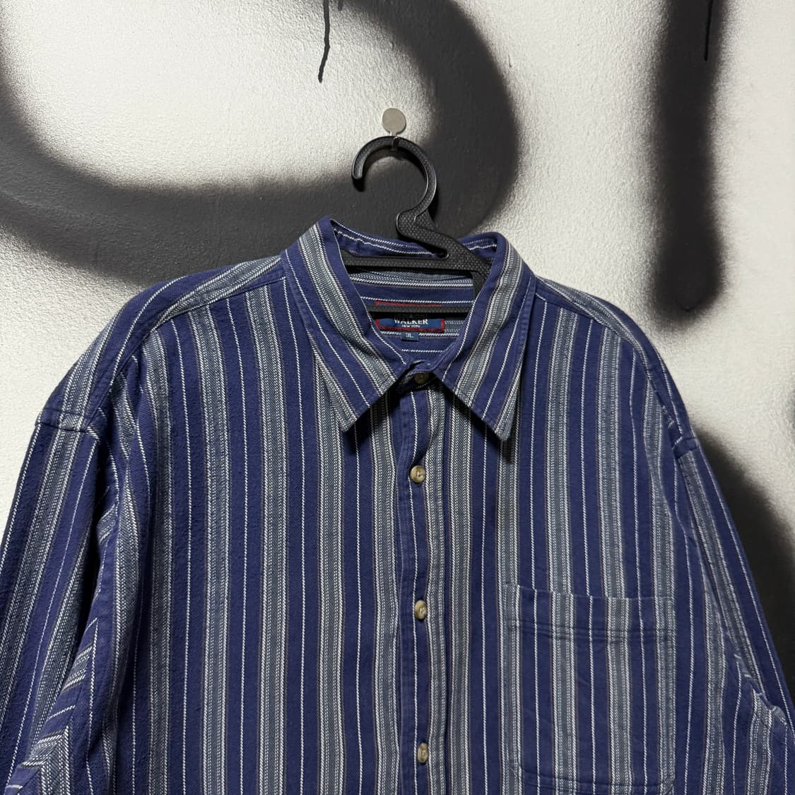 VTG 빈티지 빅 사이즈 스트라이프 원포켓 코튼 긴팔 셔츠 상품이미지3