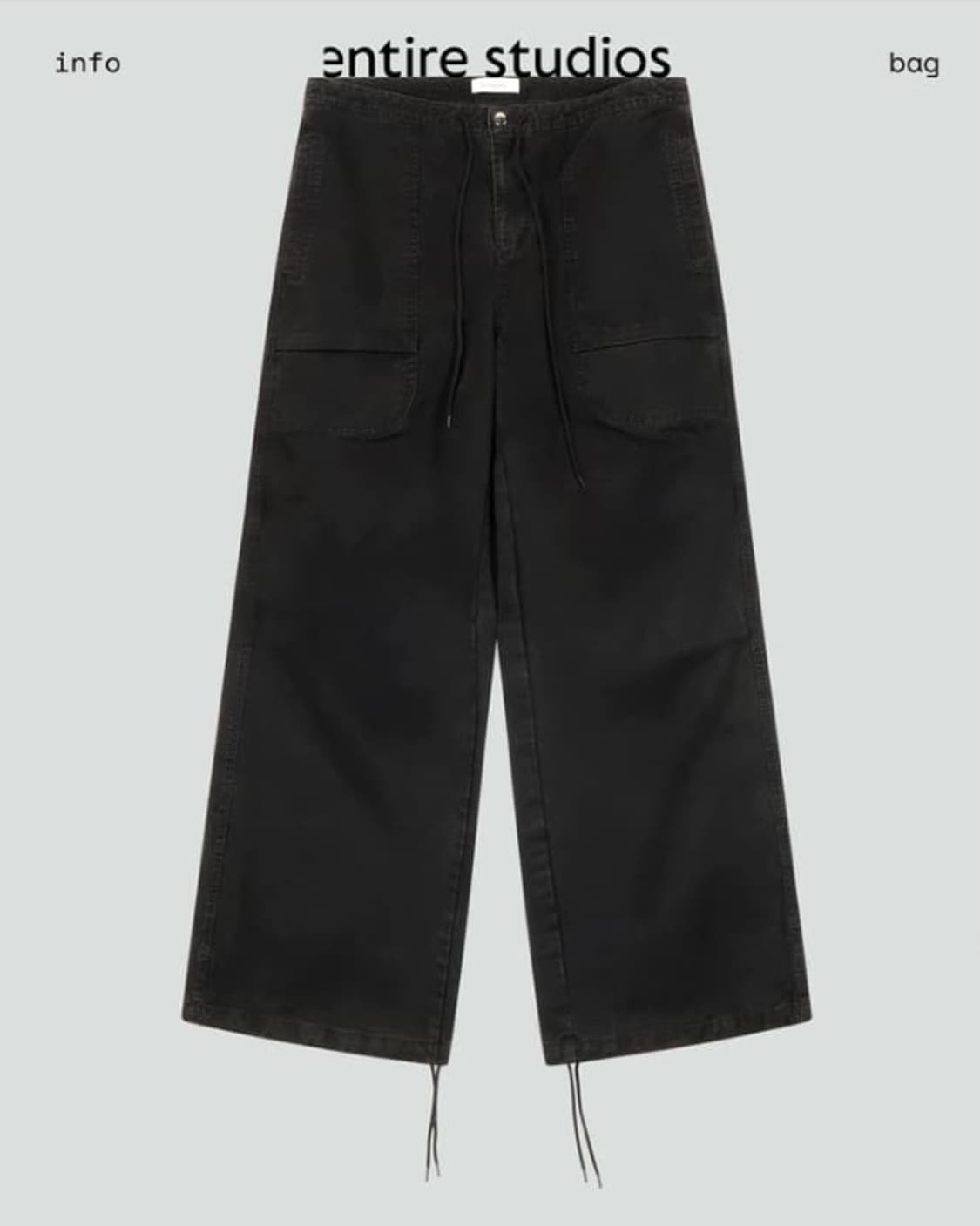 XS) entire studios 카고팬츠 블랙 상품이미지4