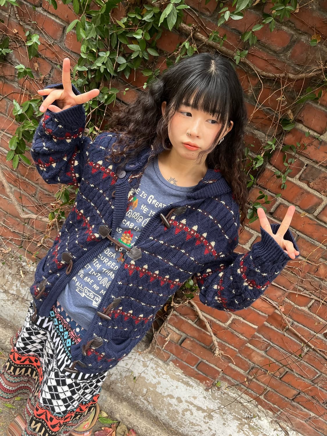 울 니트 후드 더플 가디건 상품이미지4