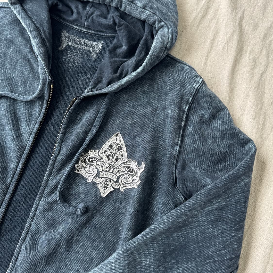 버커루 대장급 피그먼트 스컬자수 후드집업 L 상품이미지5