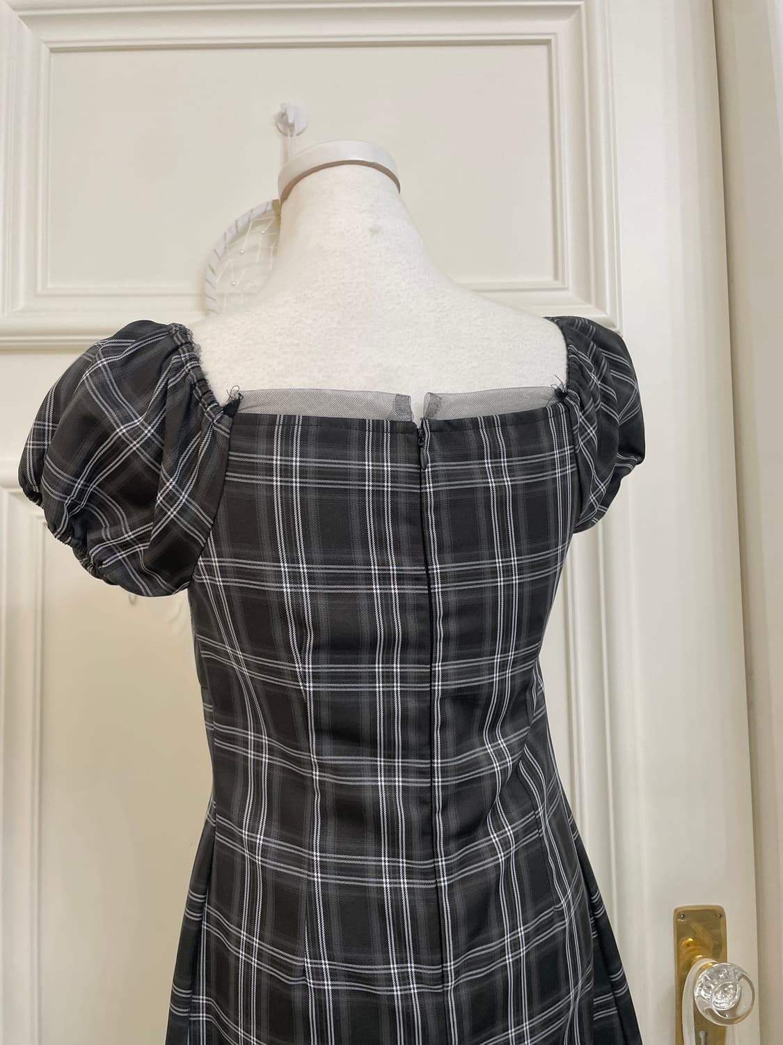 charcoal check shirring point lovely opc 상품이미지4