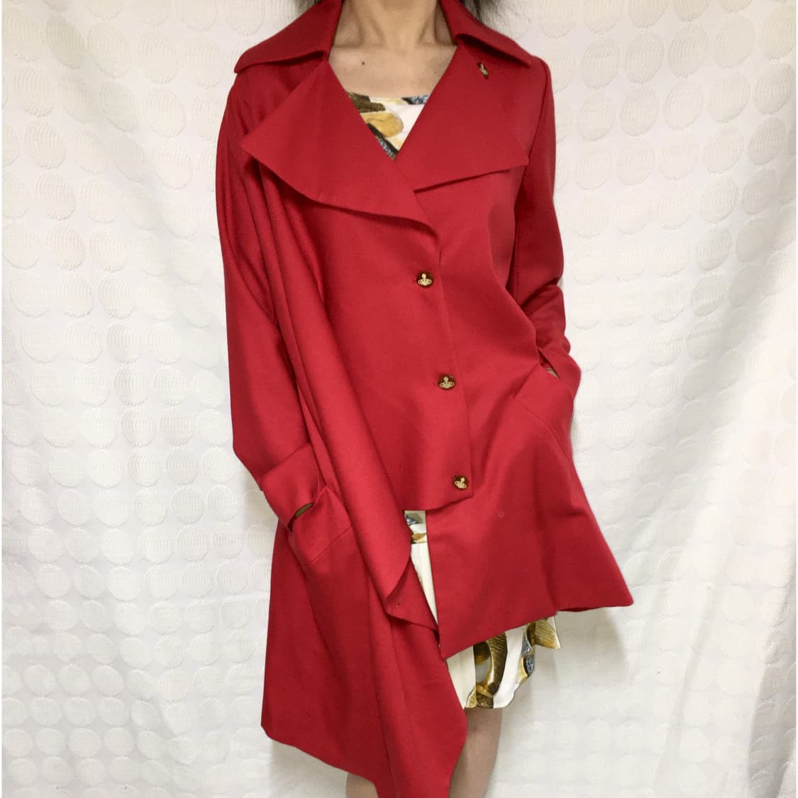 비비안웨스트우드 레드 멀티 웨어 울 언밸런스 코트 상품이미지1