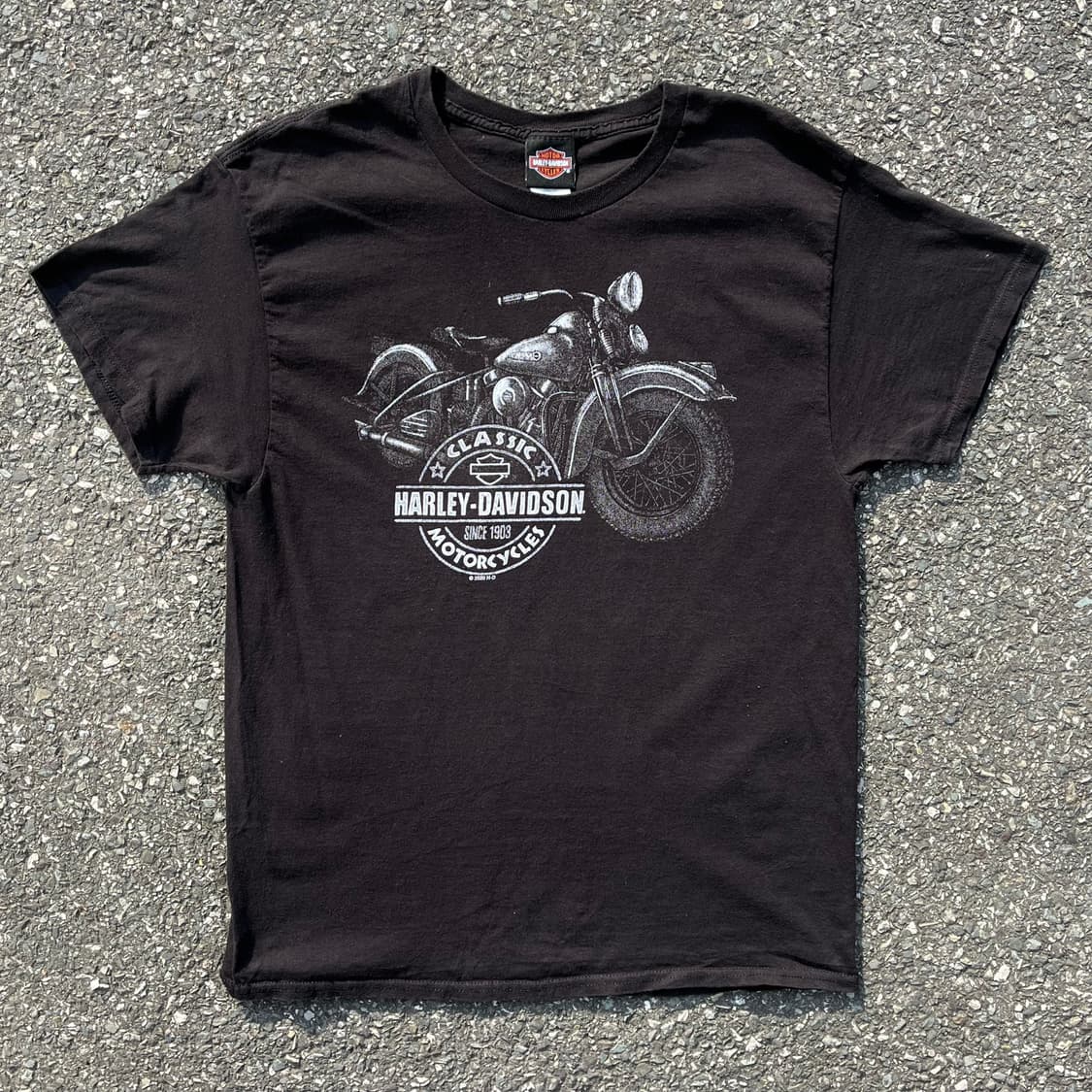 할리데이비슨 정품 블랙 프린팅 반팔 티셔츠 상품이미지1