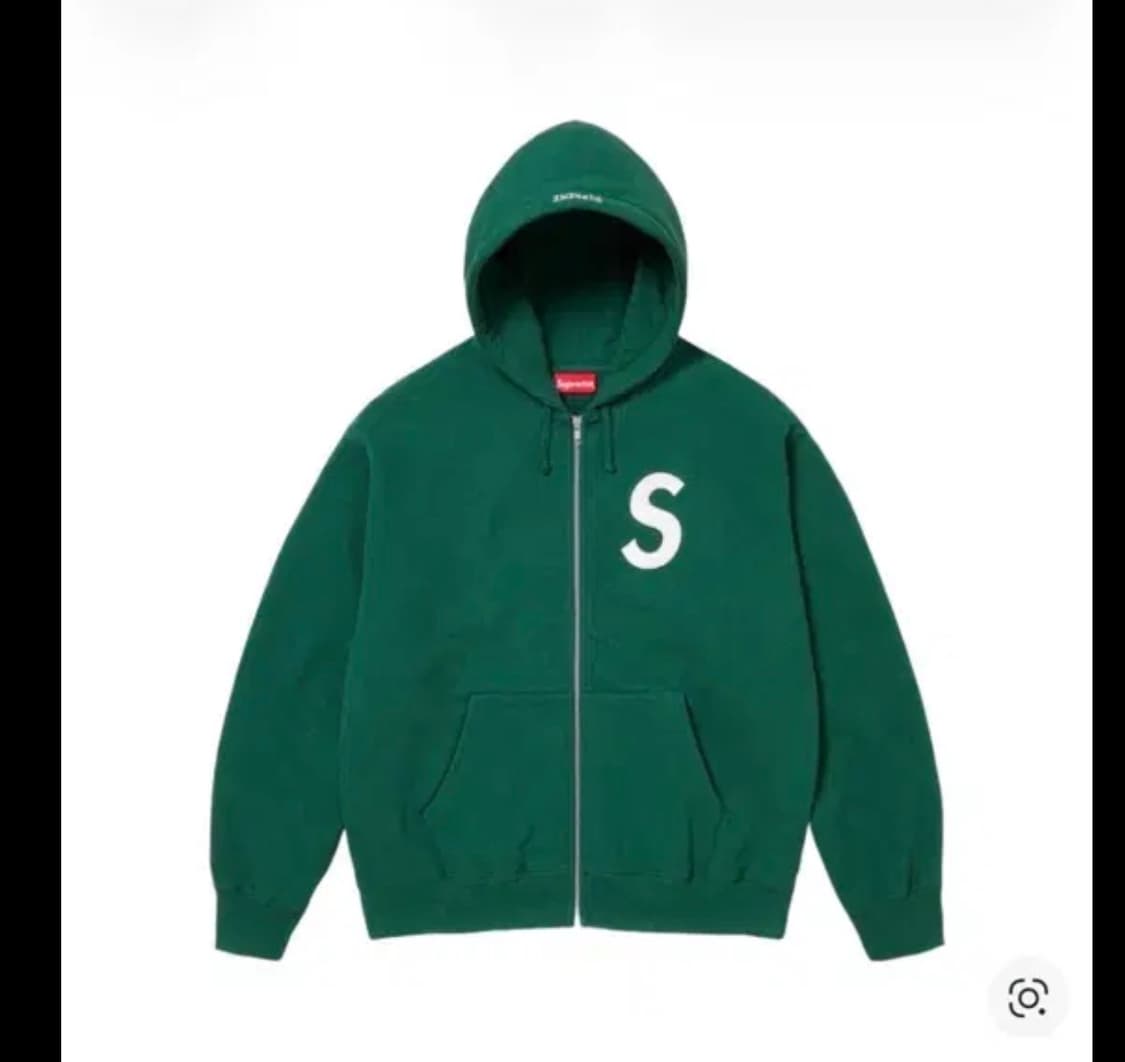 (L)슈프림23fw 후드집업 다크그린 상품이미지3