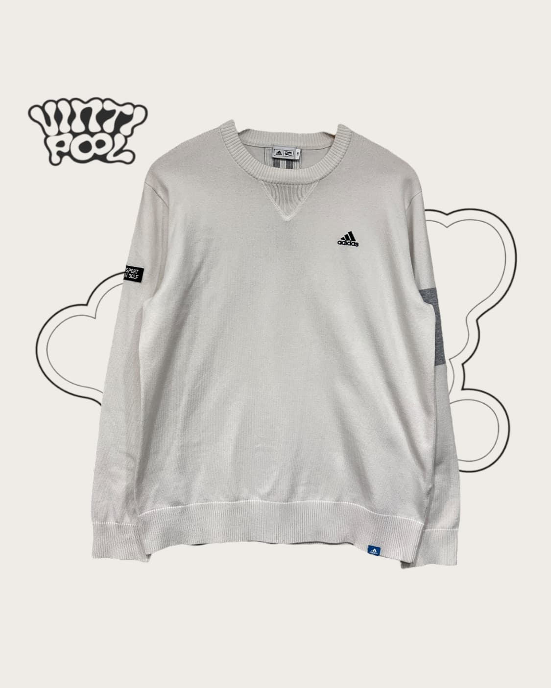 일본빈티지 아디다스 골프 니트 L 화이트 상품이미지1