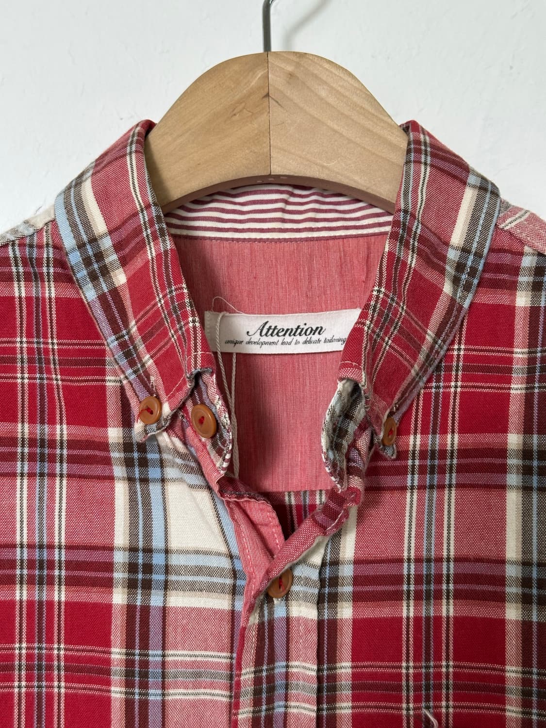 핑크레드 체크 셔츠  상품이미지5