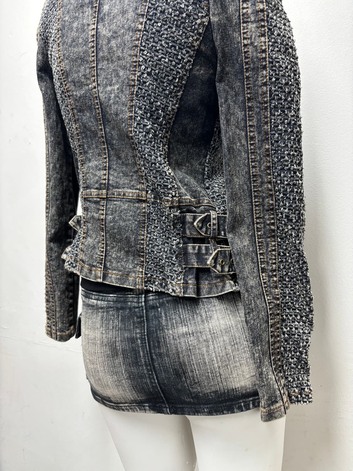 [Y2K] Rare Design Side Buckle Biker Jack 상품이미지10