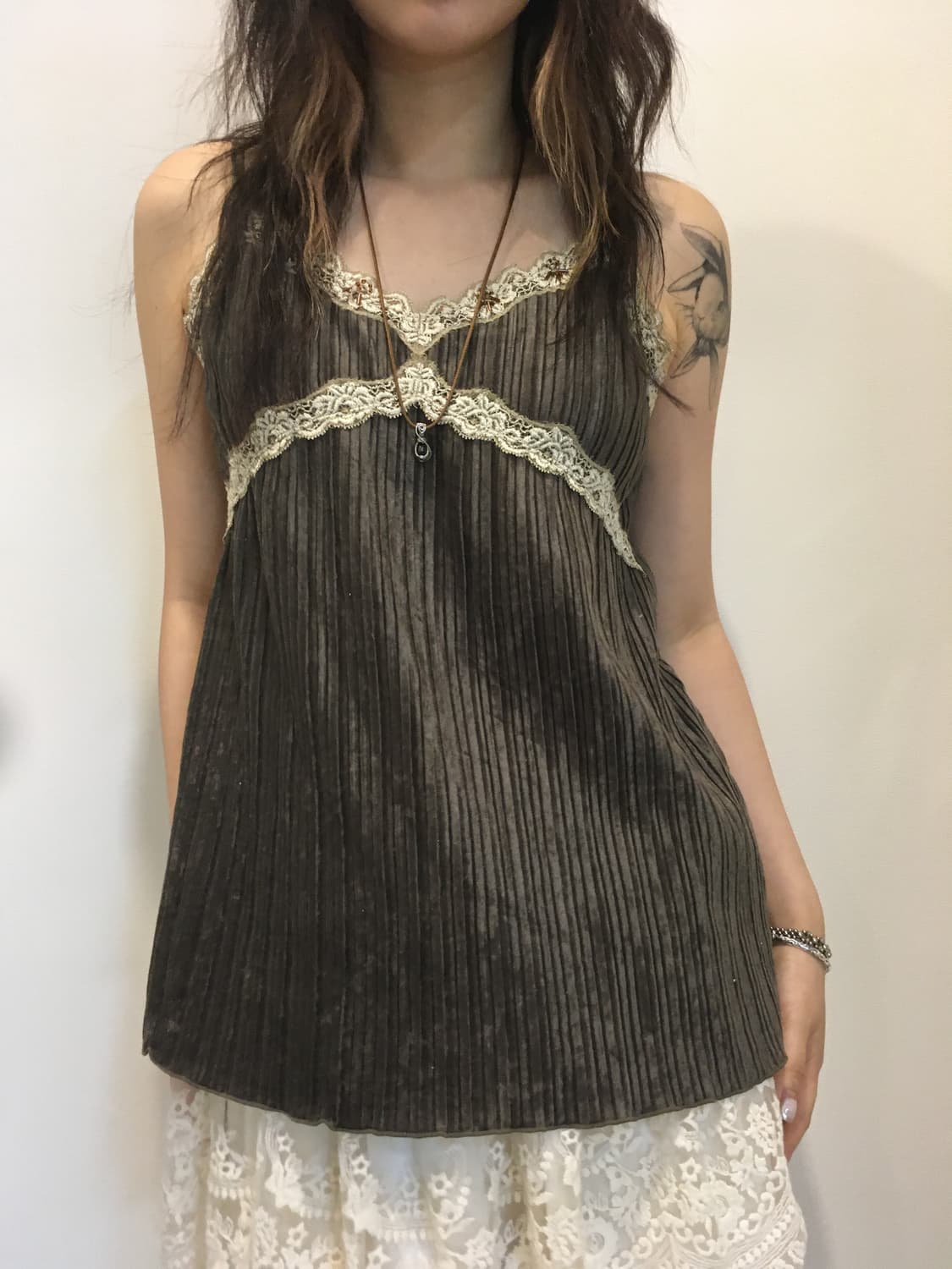 일본빈티지 카키 모리 슬리브리스 상품이미지2