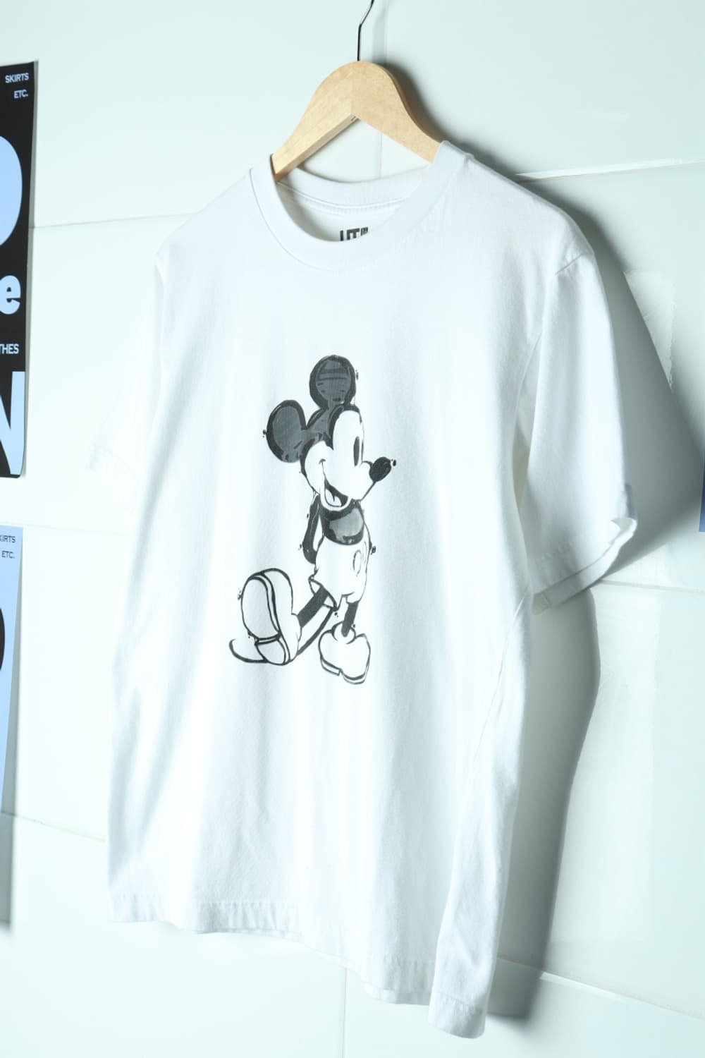 (L-XL) 유니클로 반팔 티셔츠 미키마우스 협업 화이트-H32879 상품이미지1