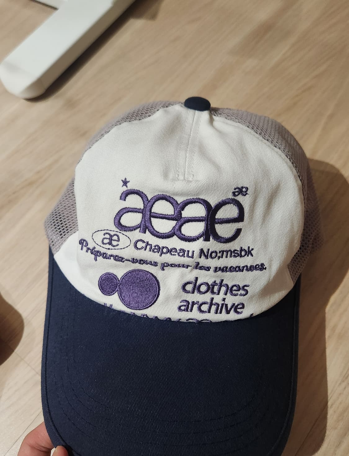aeae 웹 로고 메쉬 캡 그레이 블루 상품이미지2
