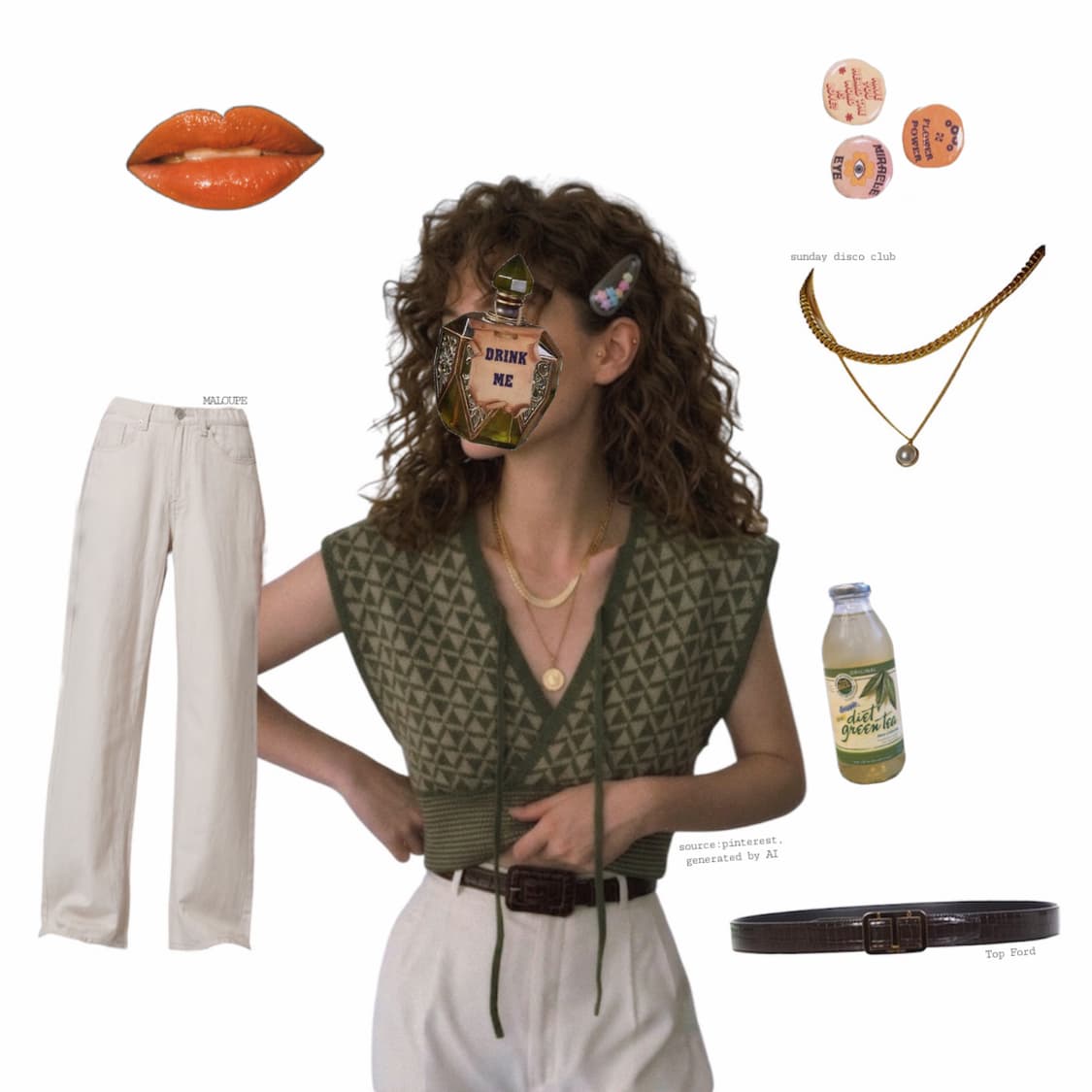 OLIVE des OLIVE 자카드 니트 뷔스티에 상품이미지2