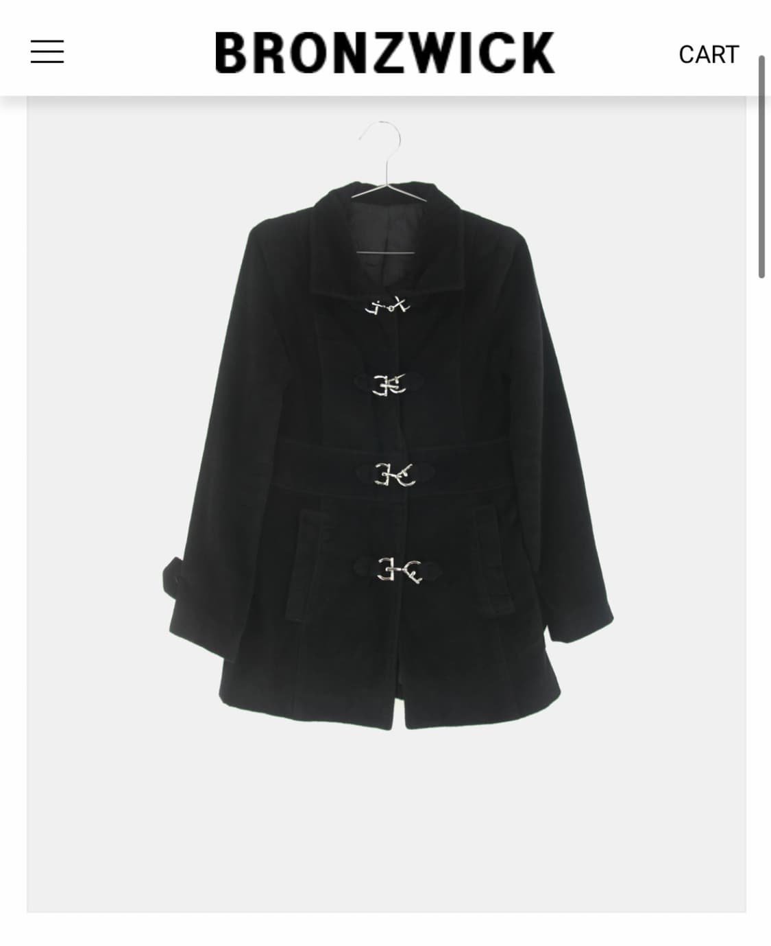 빈티지 블랙 버클 코트 상품이미지4