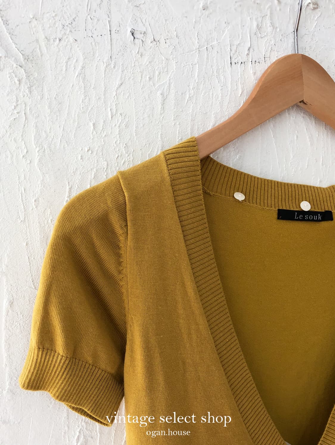 vintage mustard deep v 2-way top 상품이미지4