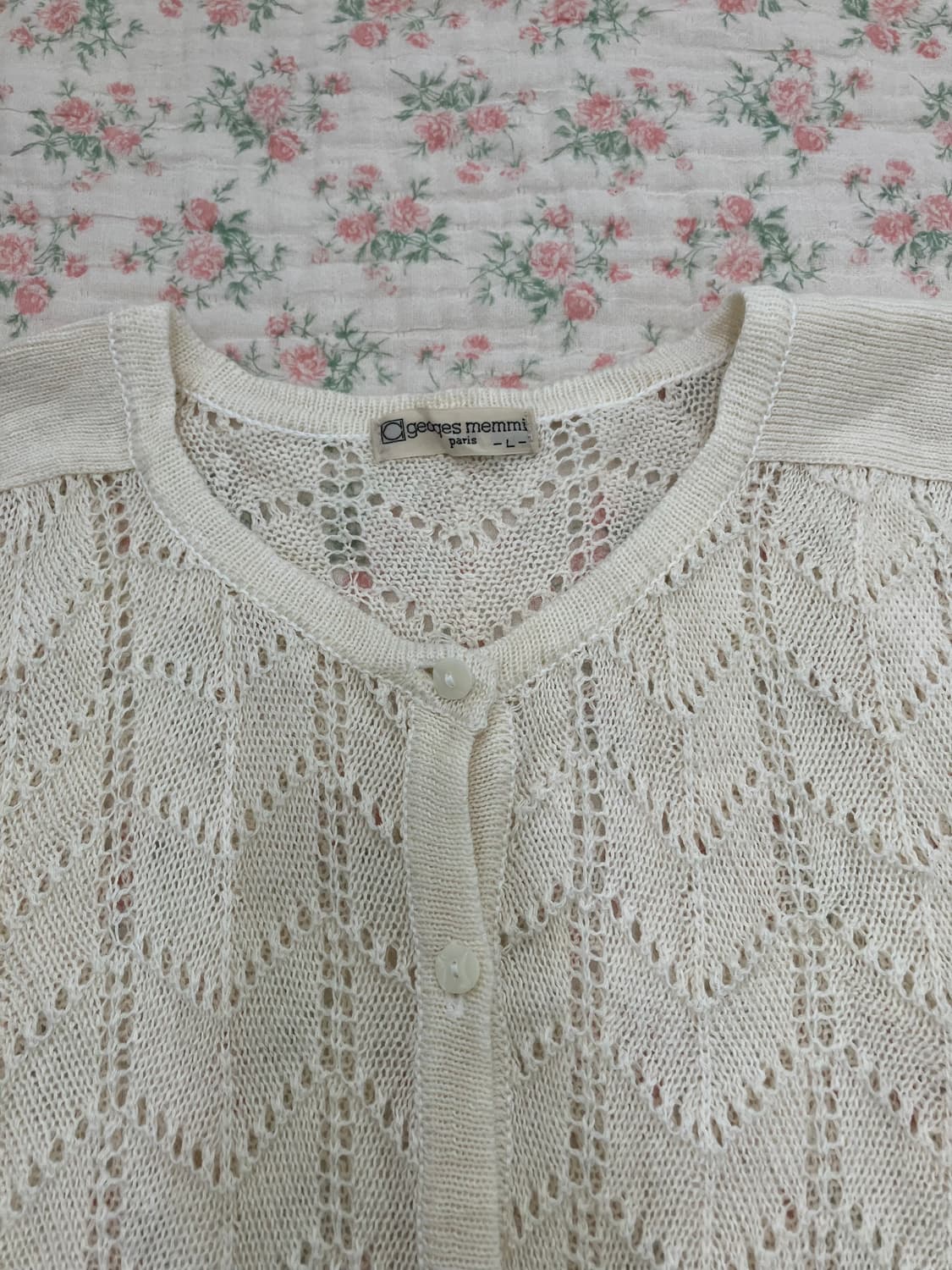 빈티지 아이보리 반팔 가디건 1136 모리걸 y2k 스트릿 갸루 펑키 일 상품이미지8