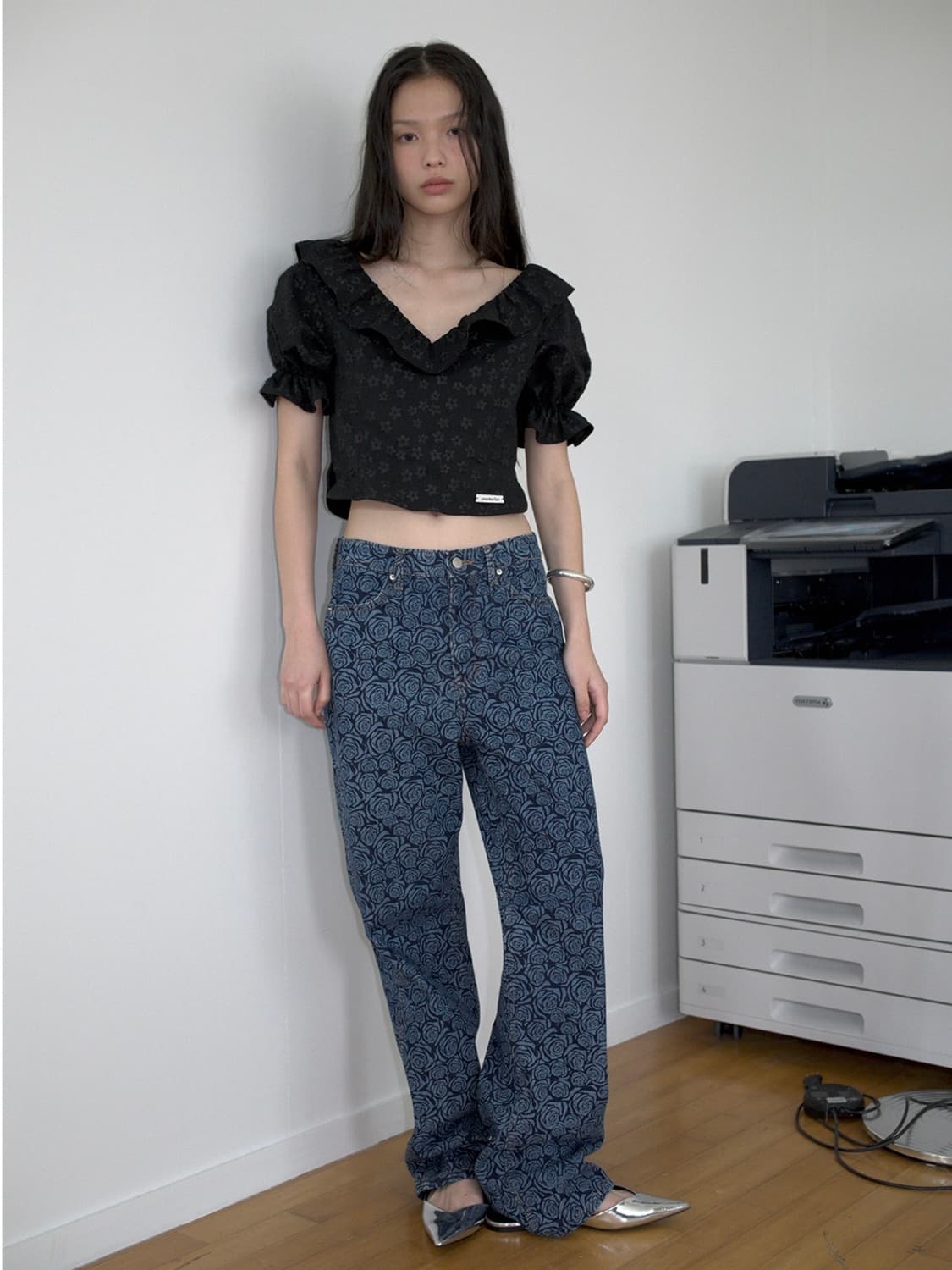 오버듀플레어 로즈 데님 팬츠 1사이즈 상품이미지2