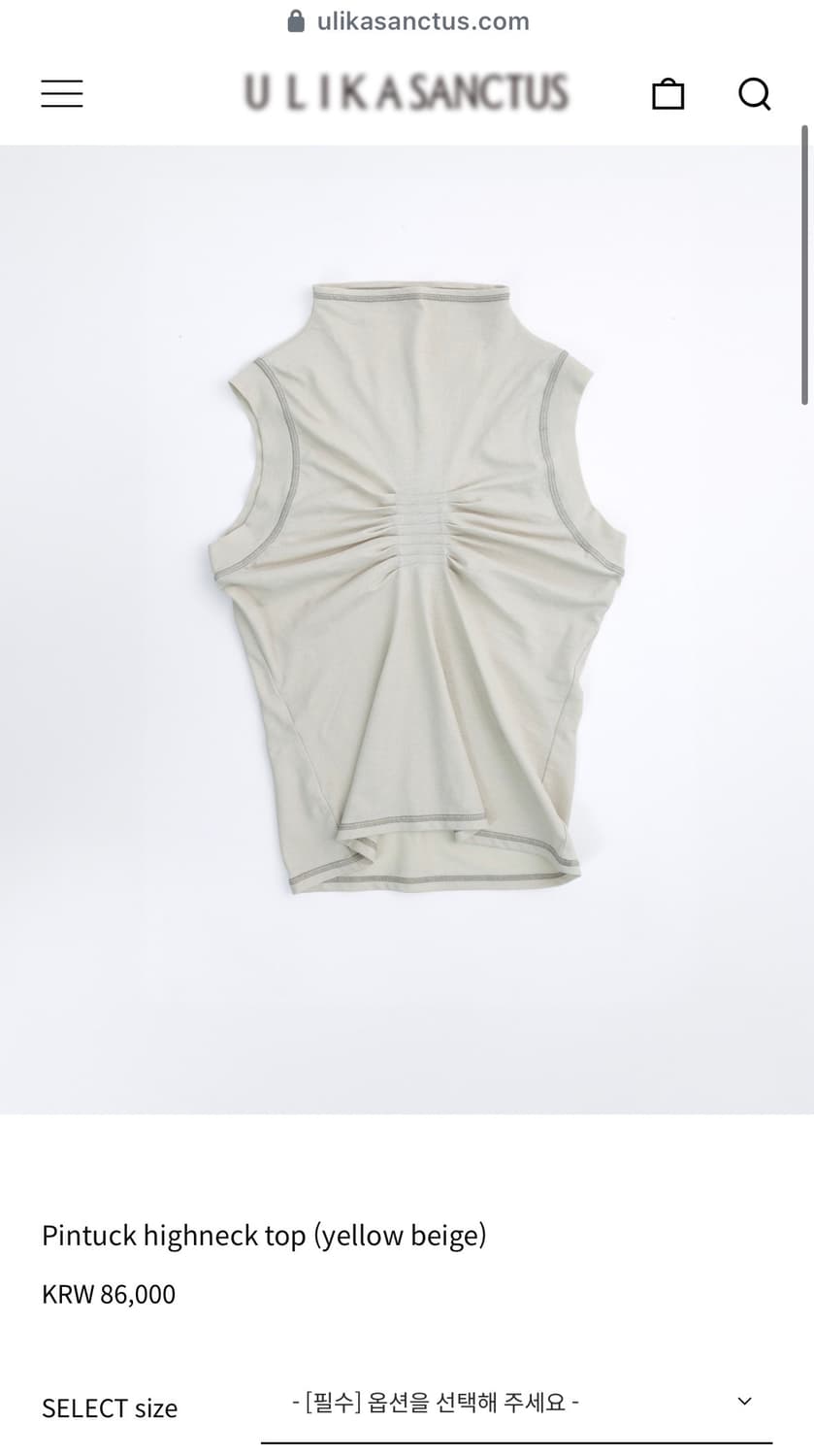 (구해요!!!**) 핀턱 하이넥 탑  상품이미지1