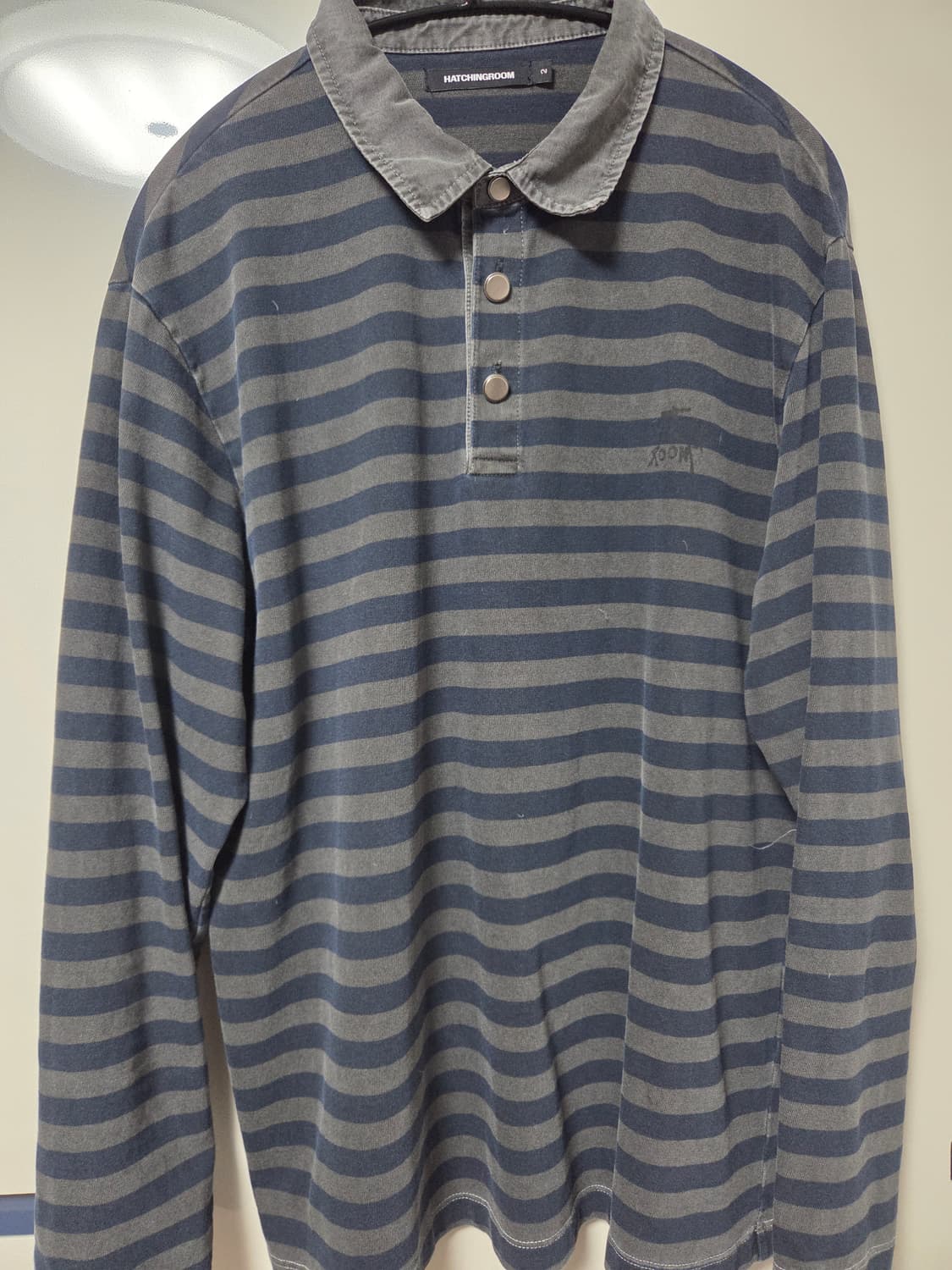 해칭룸 스트라이프 긴팔 카라티 상품이미지1